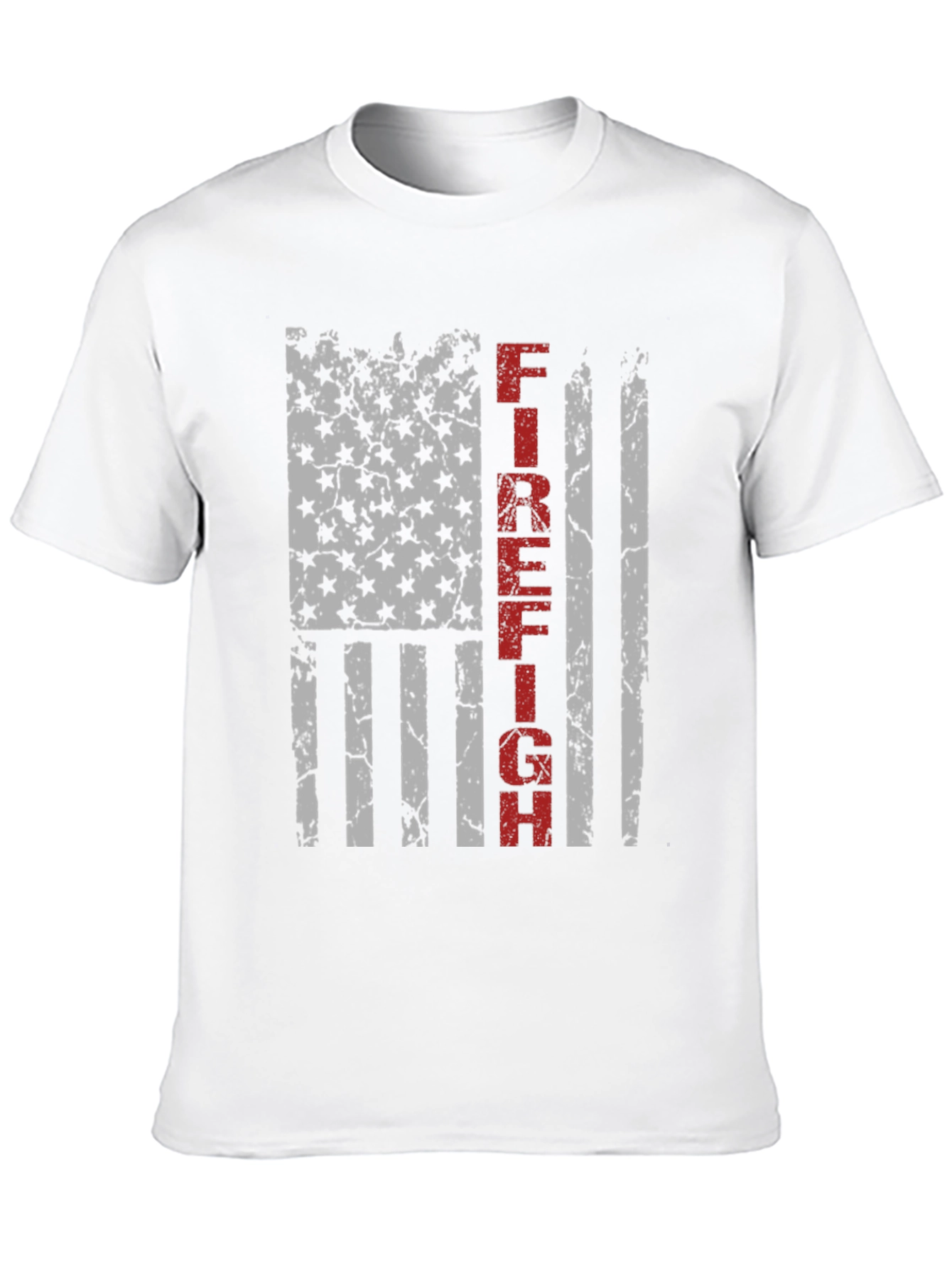 Black Firefighter American Flag Graphic T-Shirt view 10