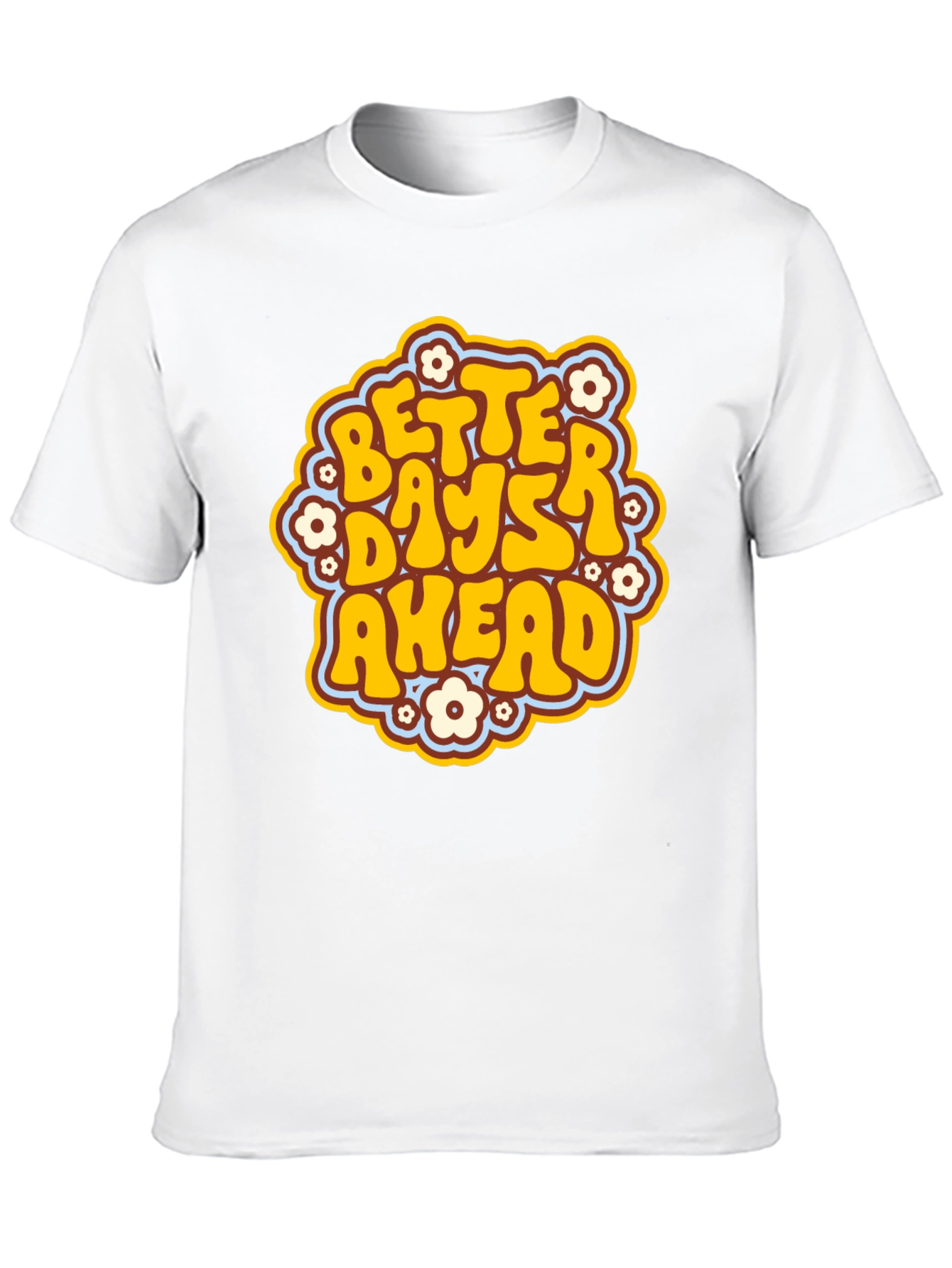 Black Better Days Ahead Retro Graphic T-Shirt view 10