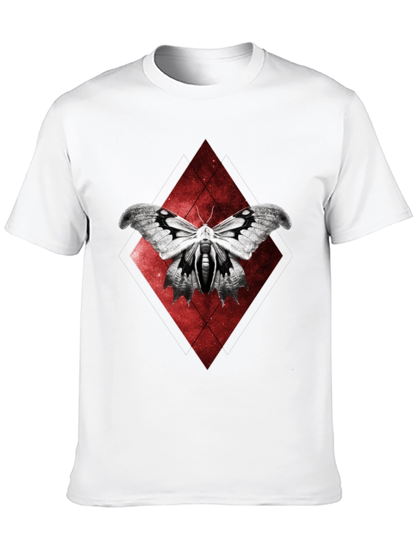 Black Moth Graphic Tee - Black Cotton Diamond Design view 10