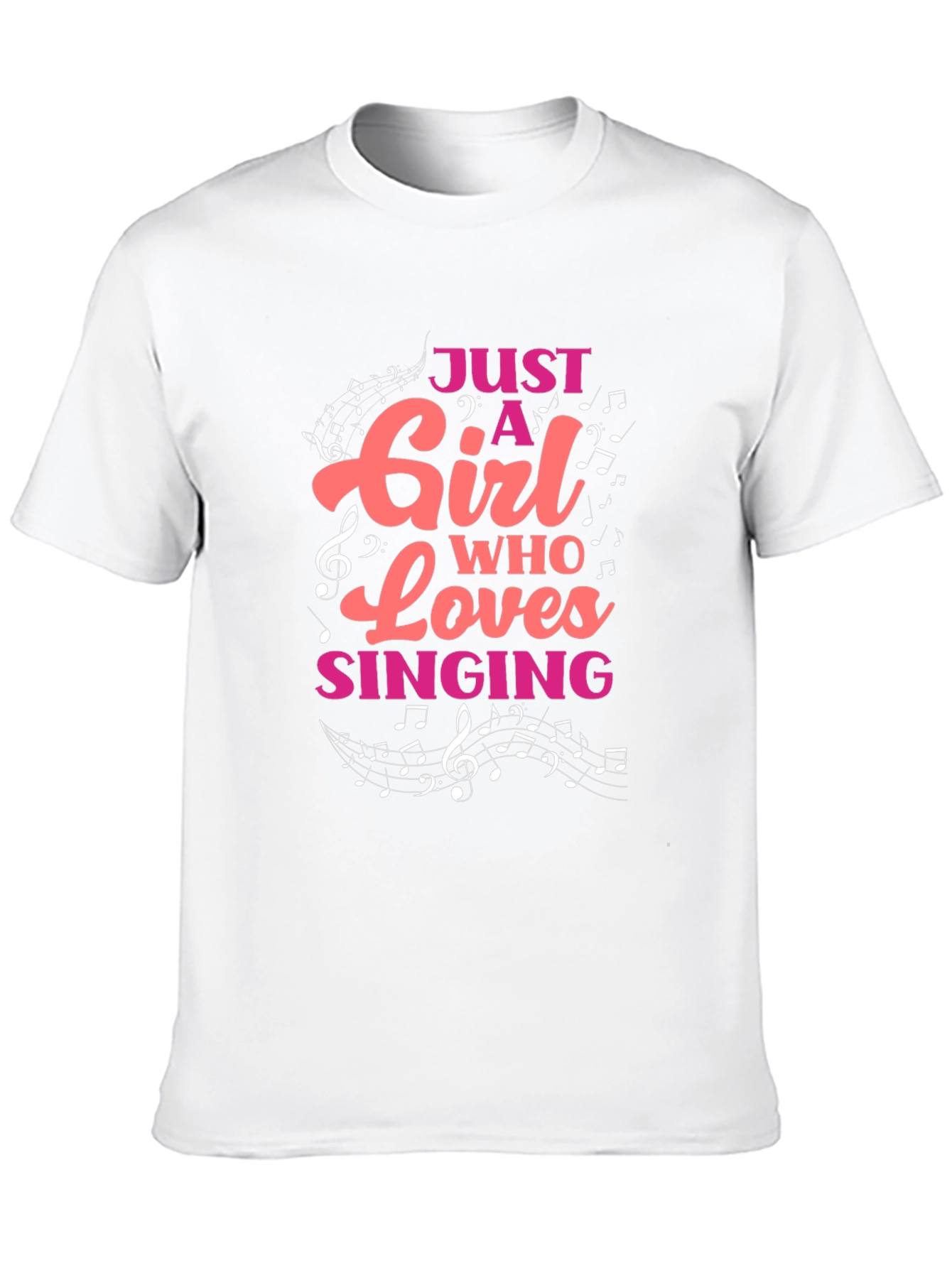 Black Just A Girl Who Loves Singing T-Shirt view 10