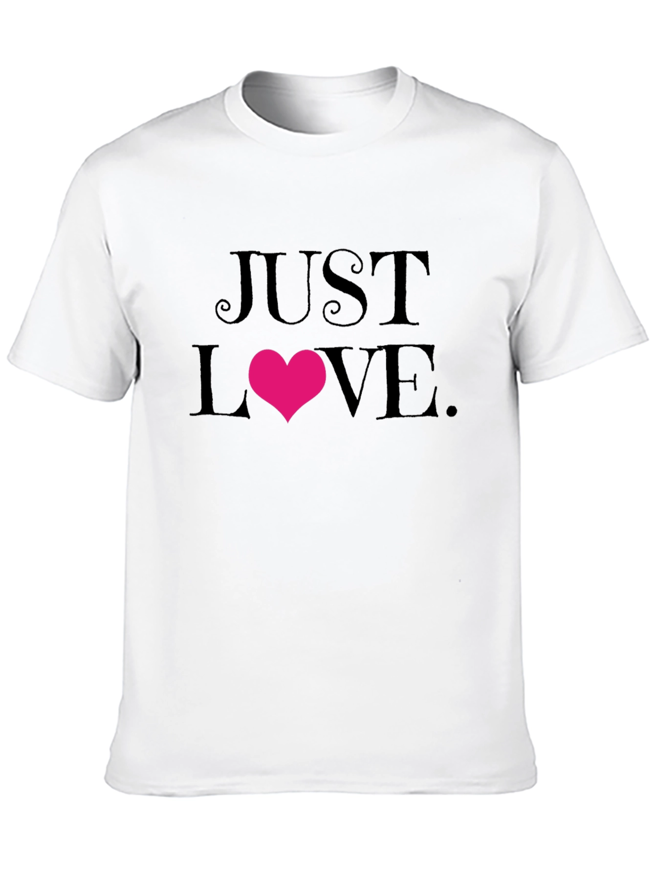 Black Just Love Graphic Tee - Soft Cotton Blend view 10