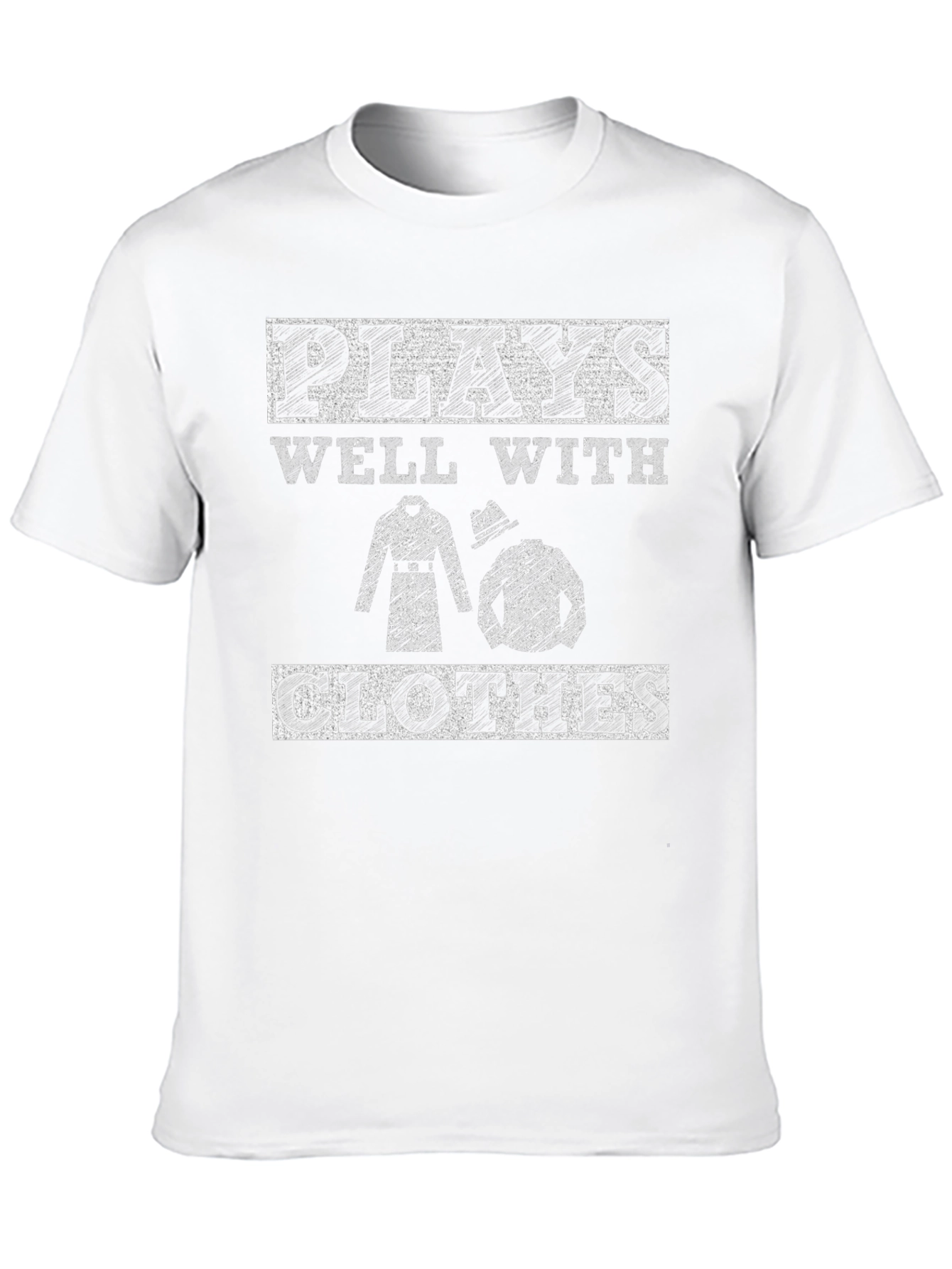 Black Plays Well With Clothes Graphic Novelty Tee view 10