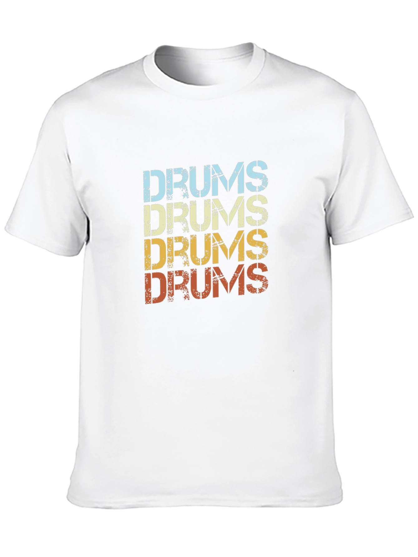 Black Retro Drums Graphic Tee - Black Cotton T-Shirt view 10