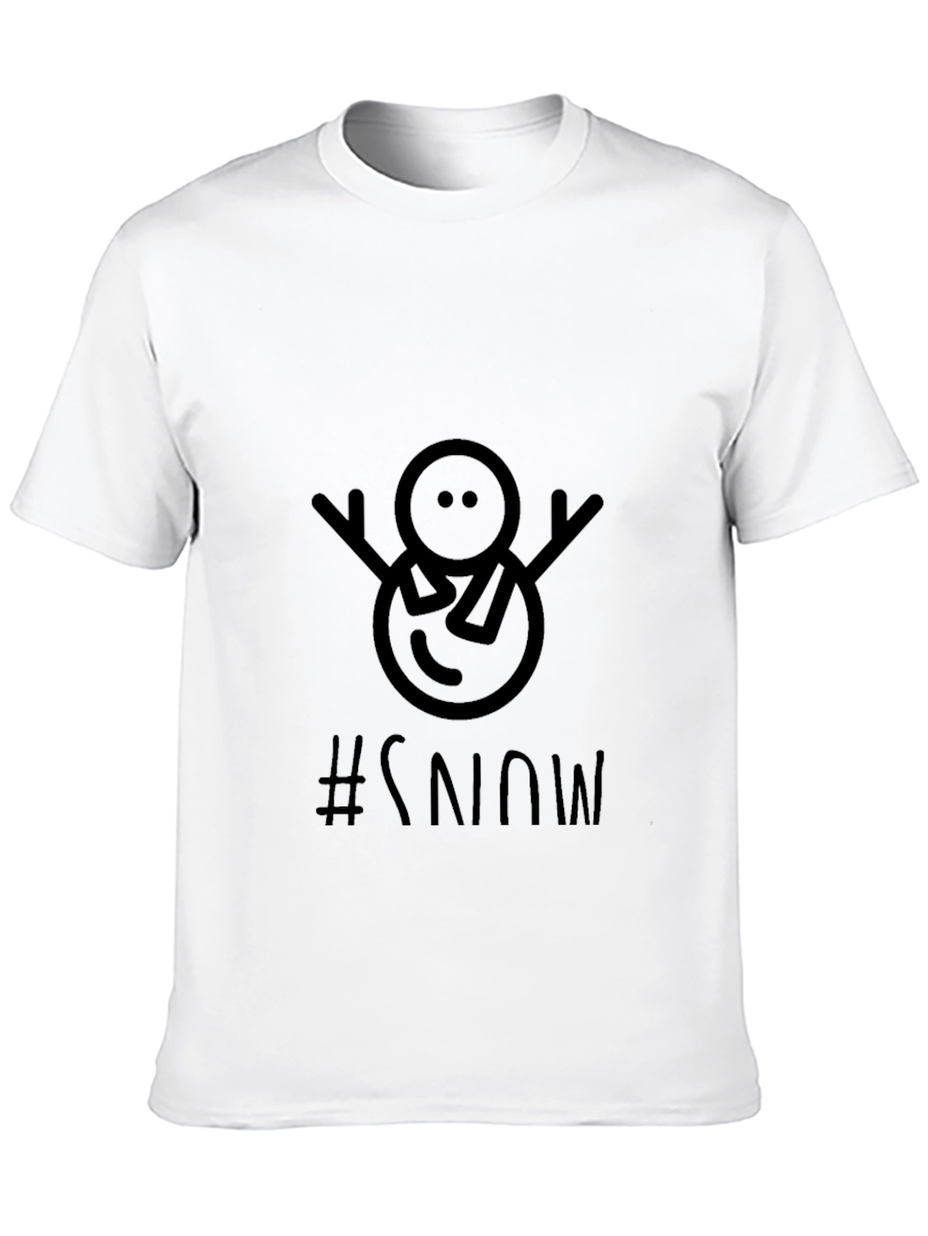 Black Black T-Shirt with Snowman Design view 10