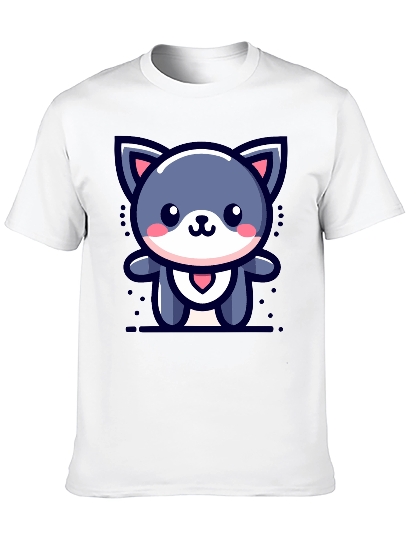 Black Cute Cartoon Cat Graphic T-Shirt view 10