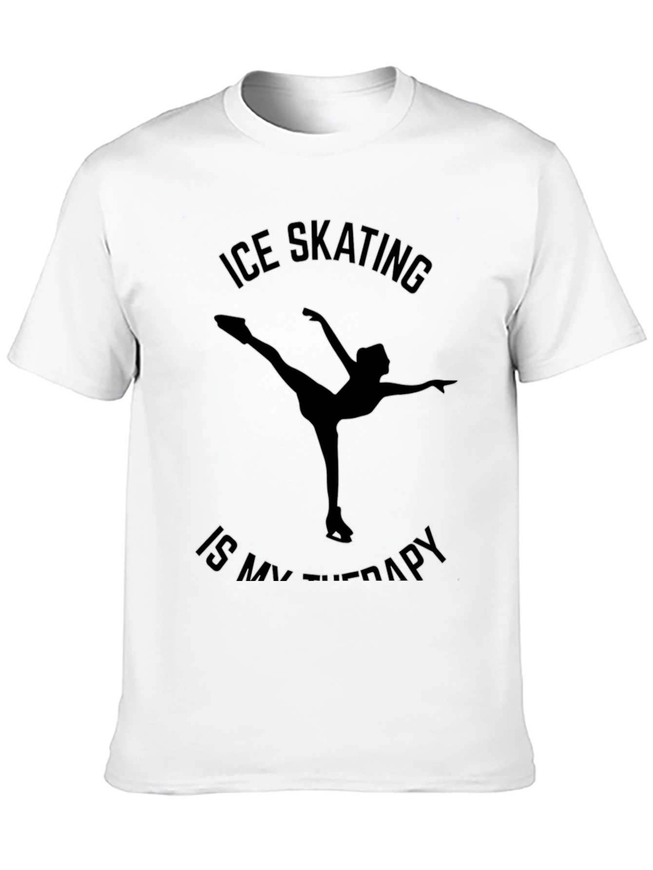 Black Ice Skating Is My Therapy T-Shirt - Unisex view 10