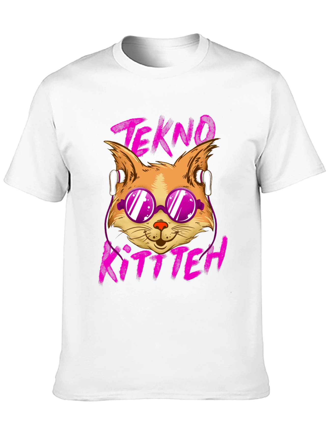 Black Tekno Kitten Graphic Tee - Cool Cat Design view 10