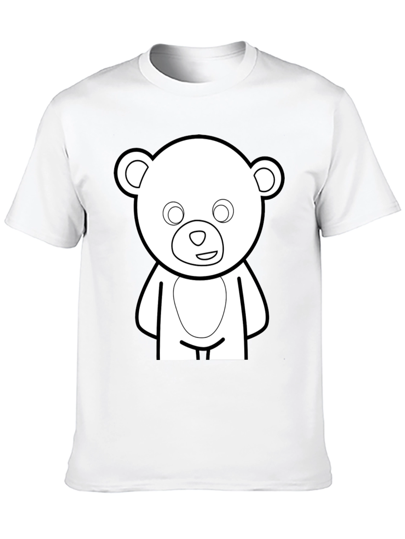 Black Cute Teddy Bear Graphic Black T-Shirt view 10