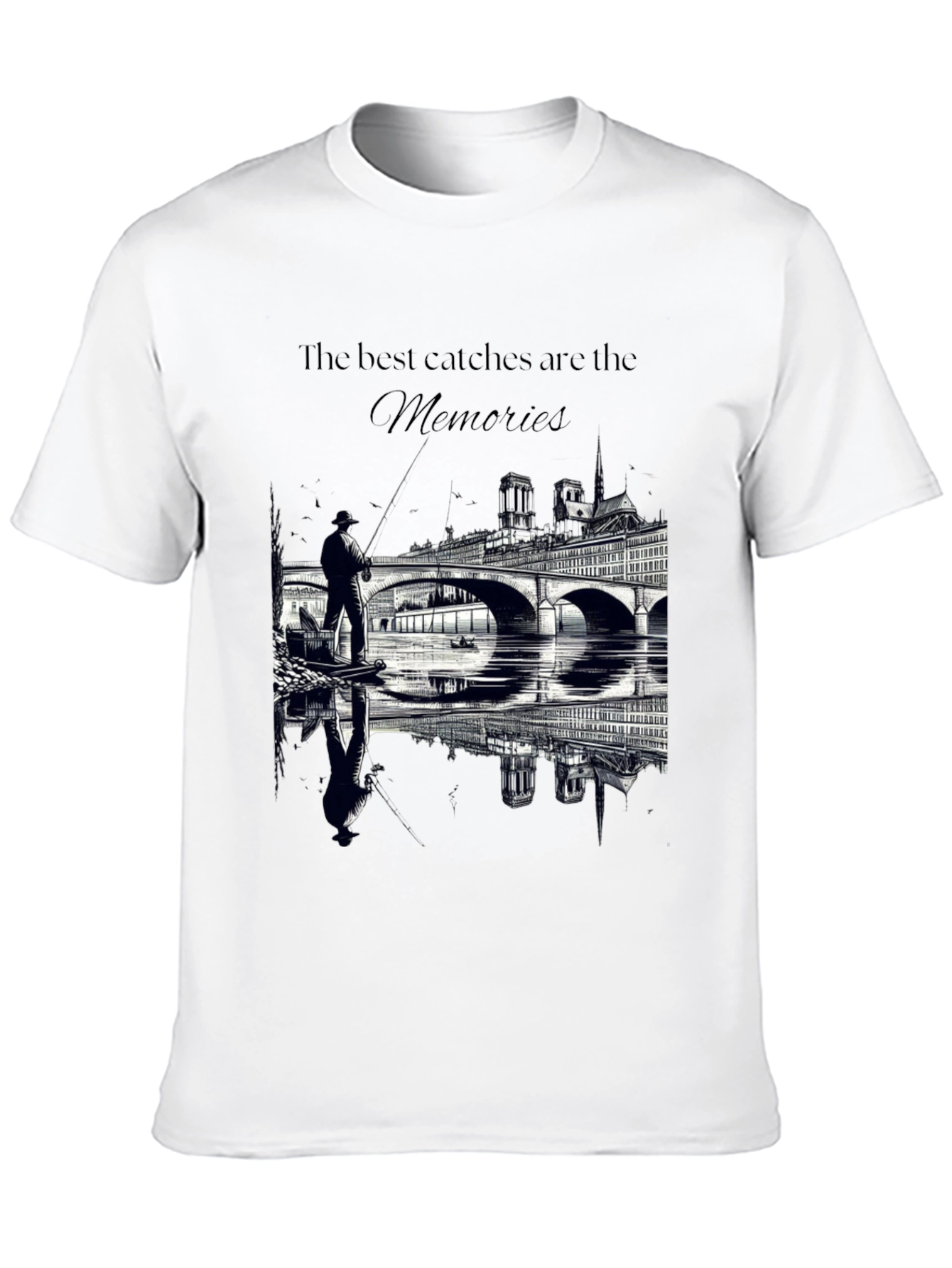Black The Best Catches Are The Memories Graphic Tee view 10