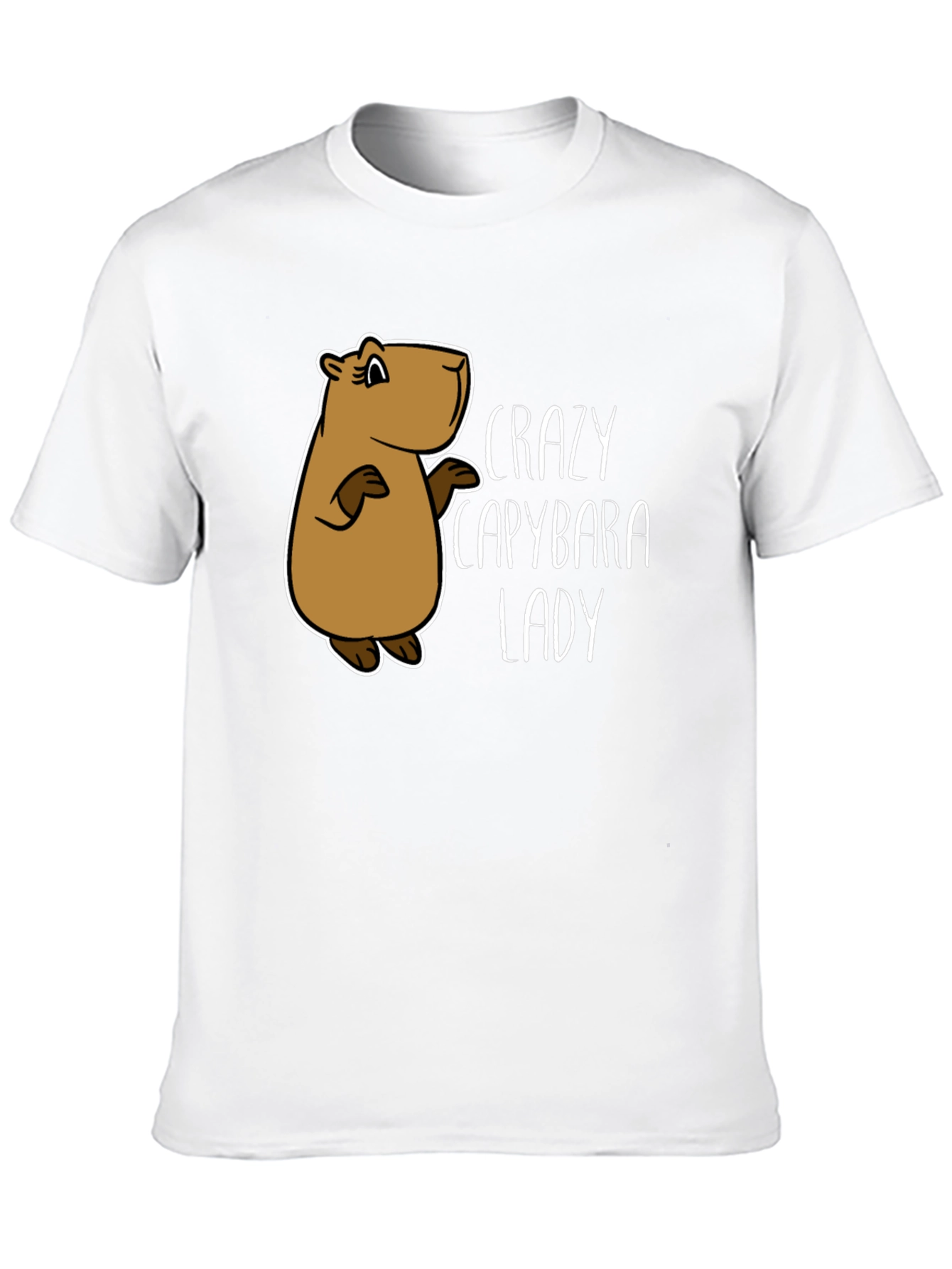 Black Crazy Capybara Lady T-Shirt - Fun Animal Lover Tee view 10