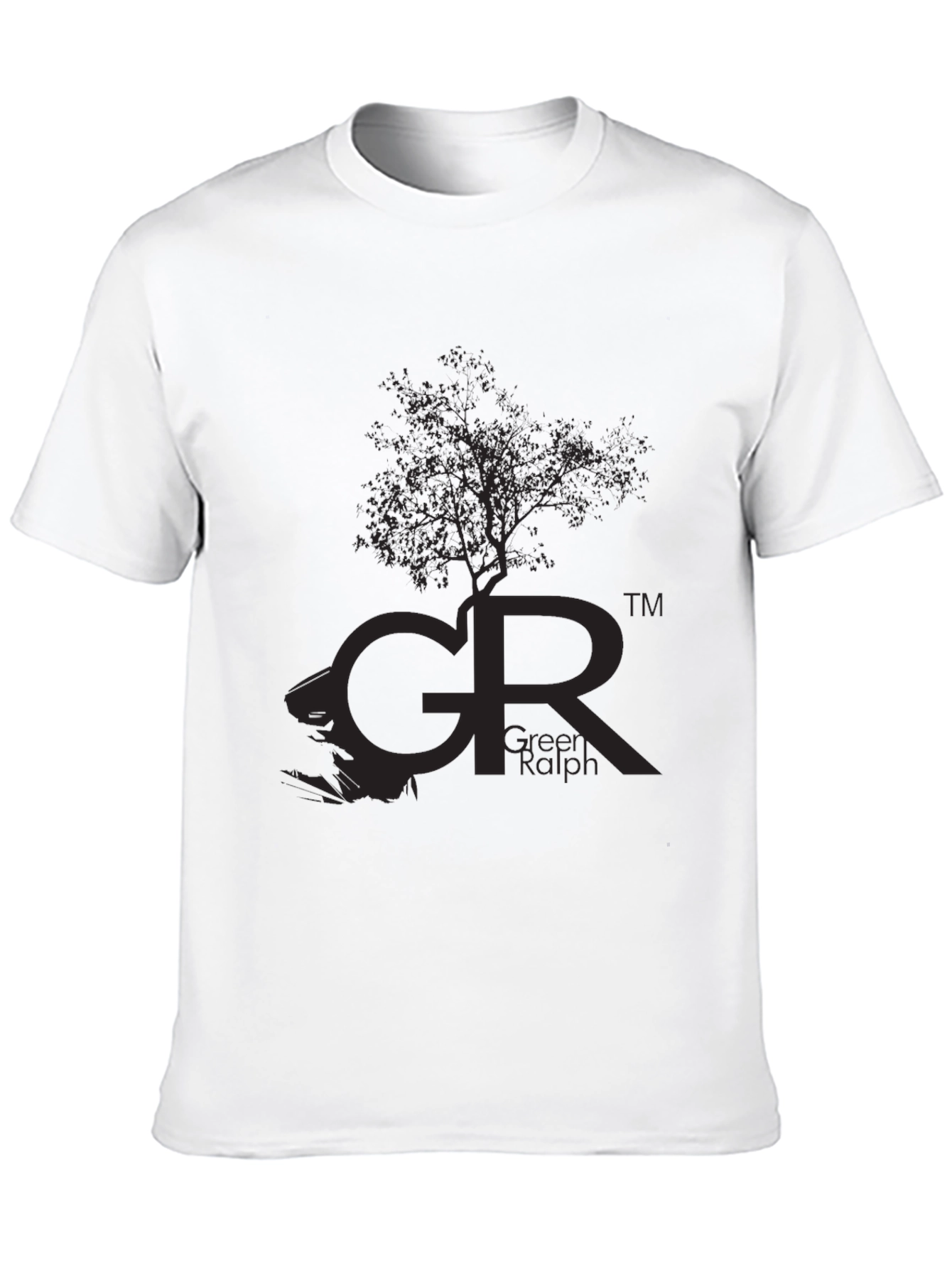 Black Men's Black Graphic T-Shirt - Green Ralph Tree view 10