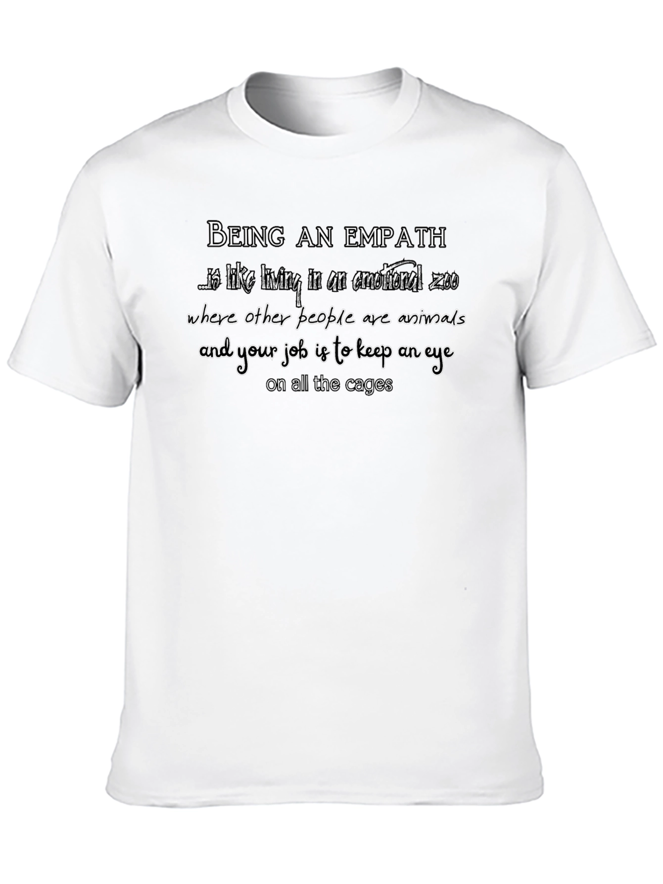 Black Empath T-Shirt - Emotional Zoo Graphic Tee view 10