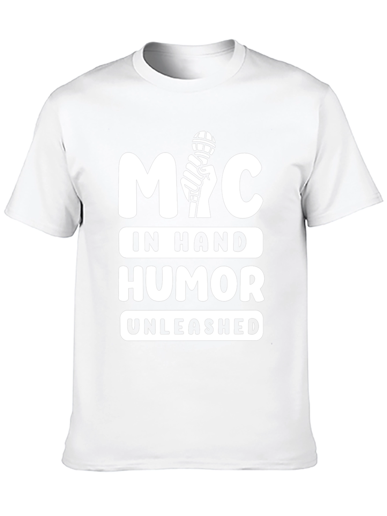 Black Mic In Hand Humor Unleashed Graphic Tee view 10