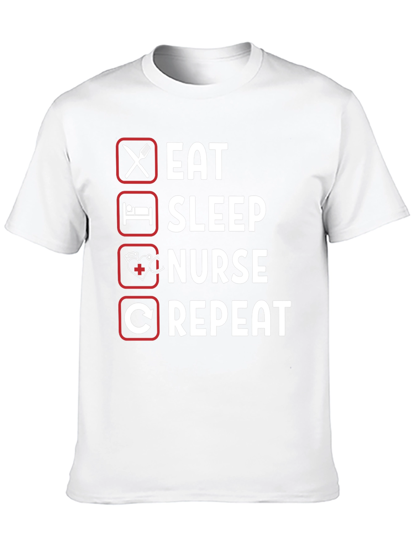 Black Eat Sleep Nurse Repeat Graphic Tee view 10