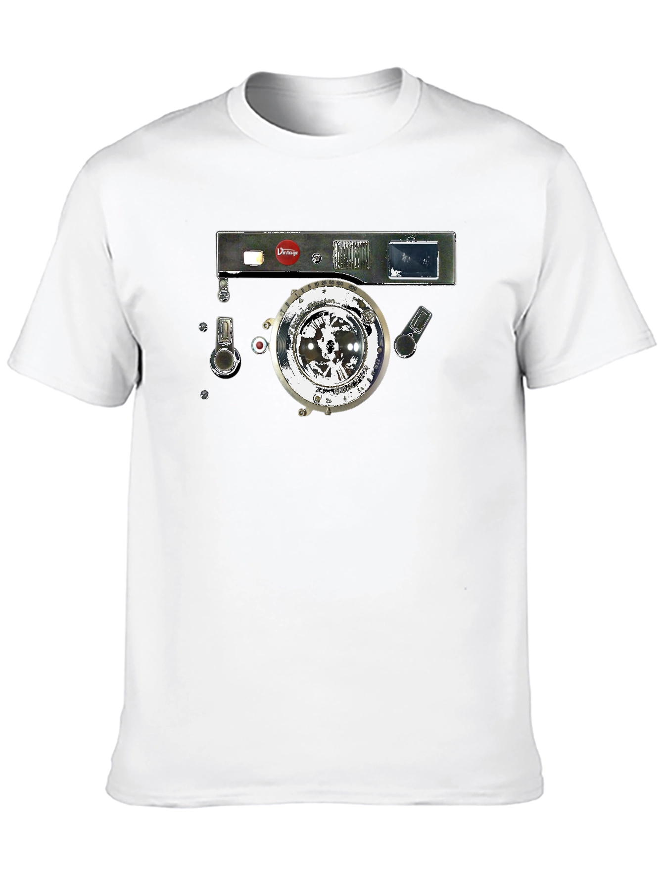 Black Vintage Camera Graphic Black T-Shirt view 10