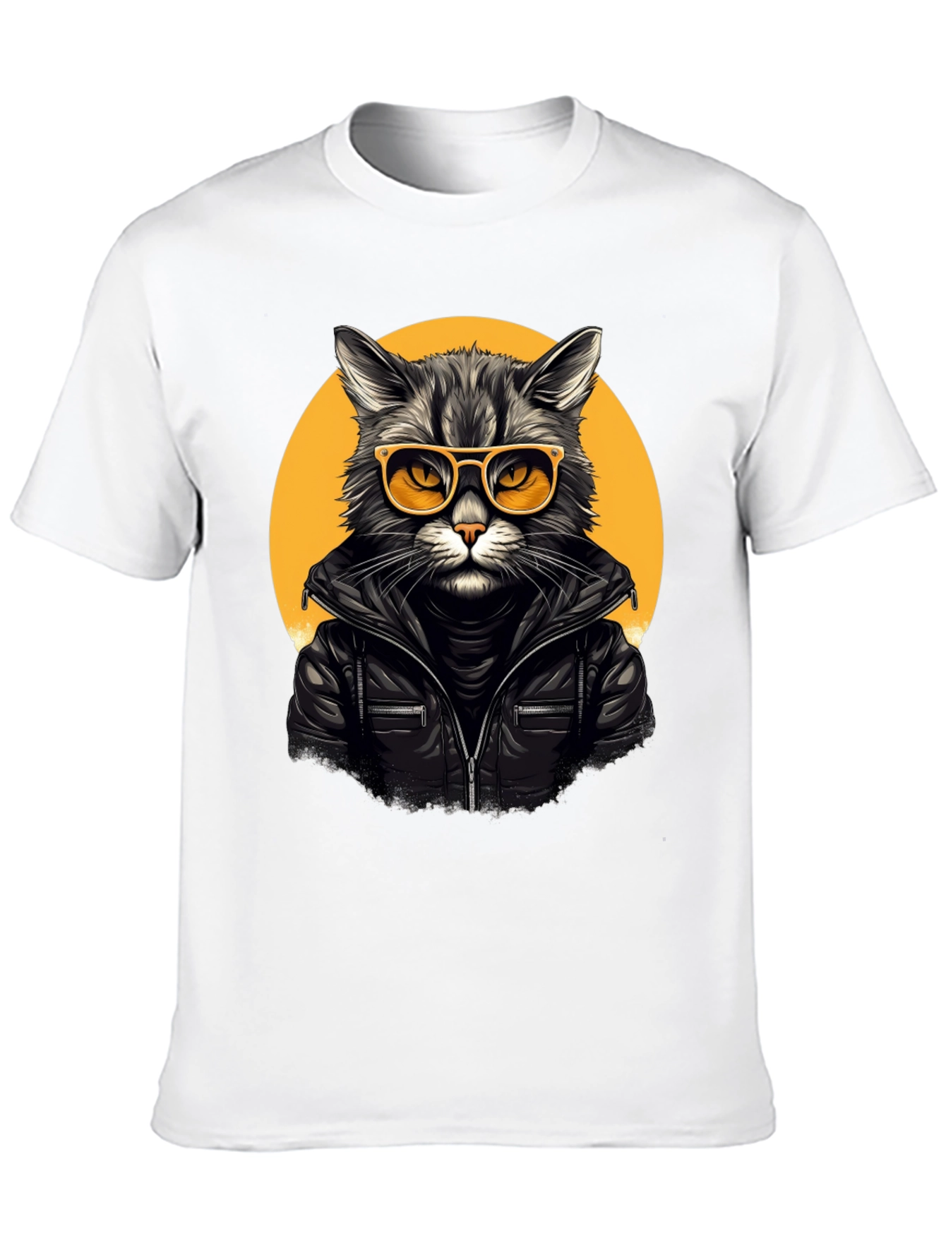 Black Cool Cat Biker T-Shirt view 10