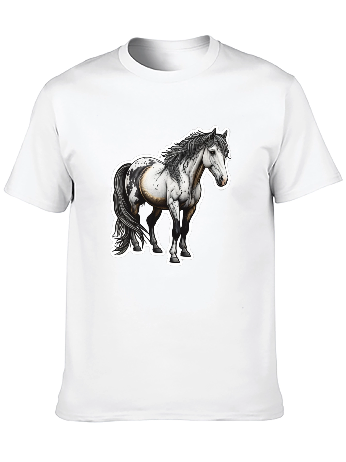 Horse Graphic Black Tee for Men - 10