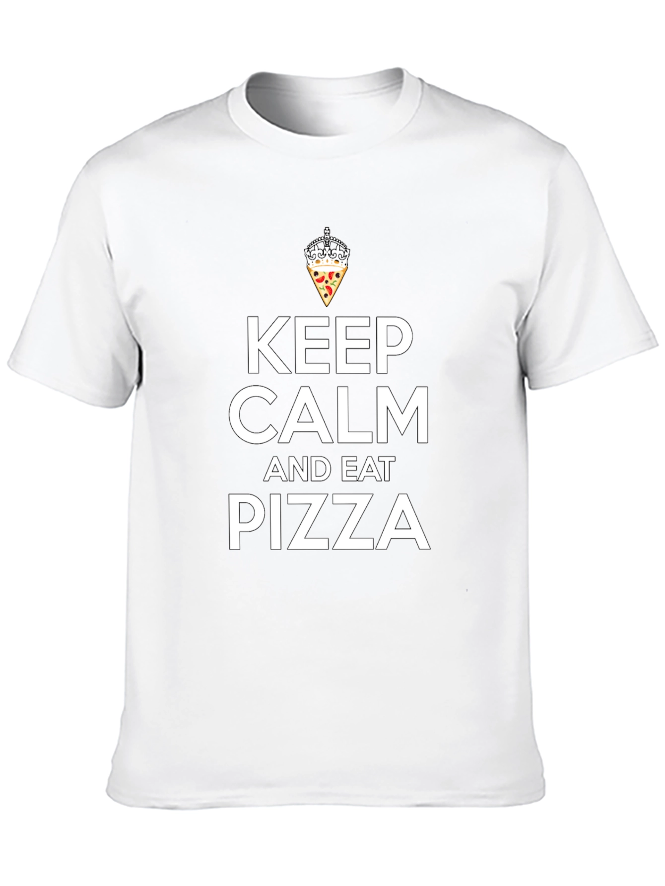 Black Keep Calm and Eat Pizza T-Shirt - Funny Graphic Tee view 10