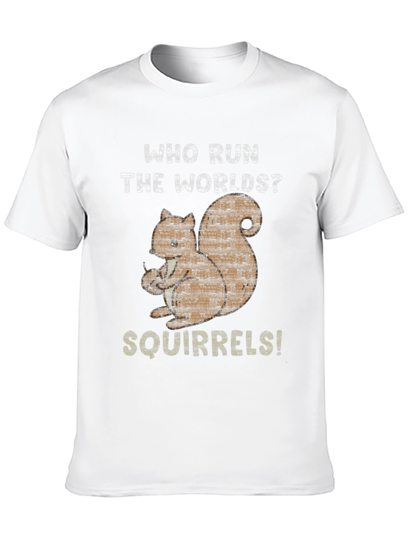 Black Who Run The Worlds? Squirrels! Black Cotton T-Shirt view 10