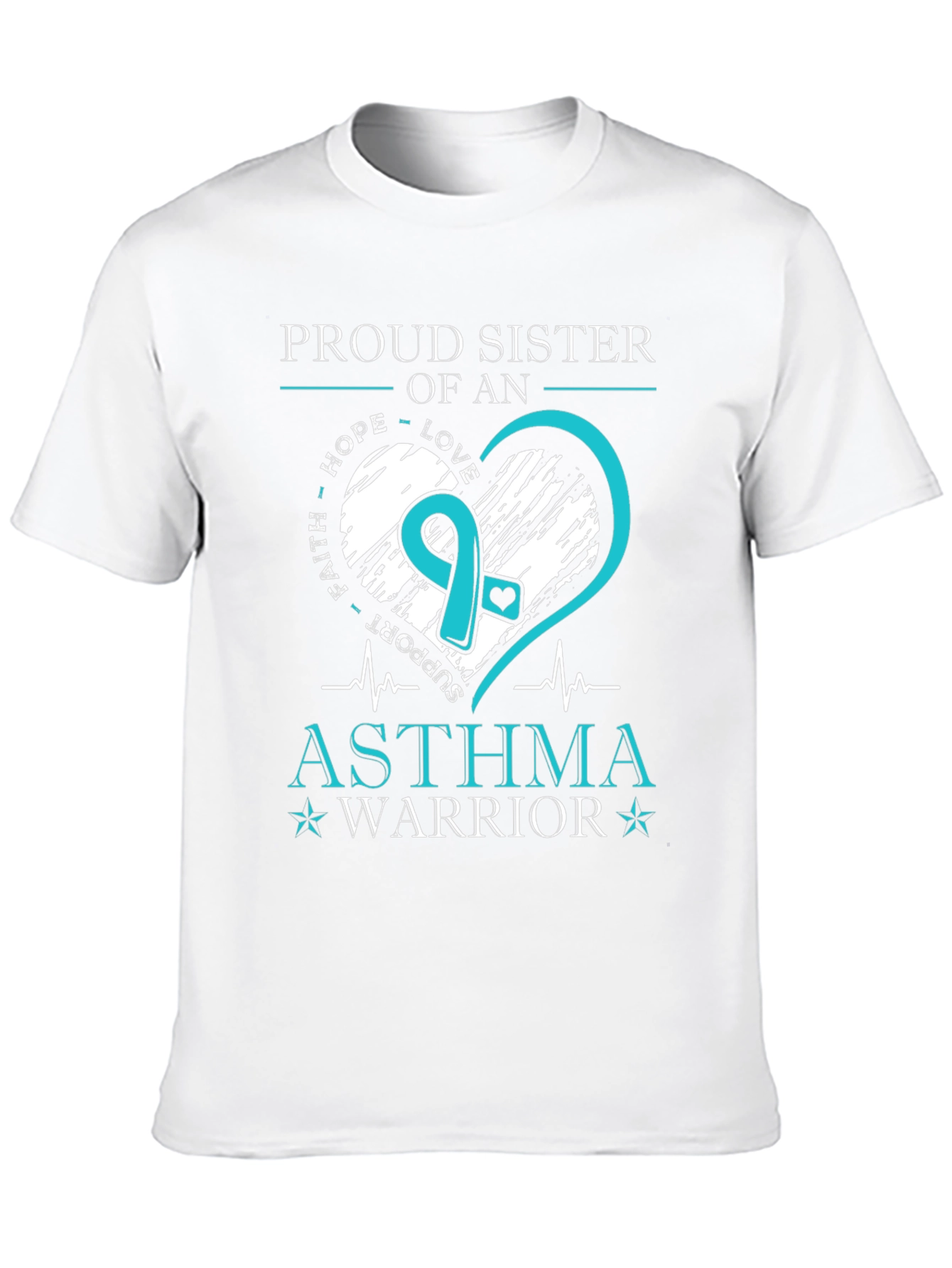 Black Proud Sister of an Asthma Warrior T-Shirt view 10