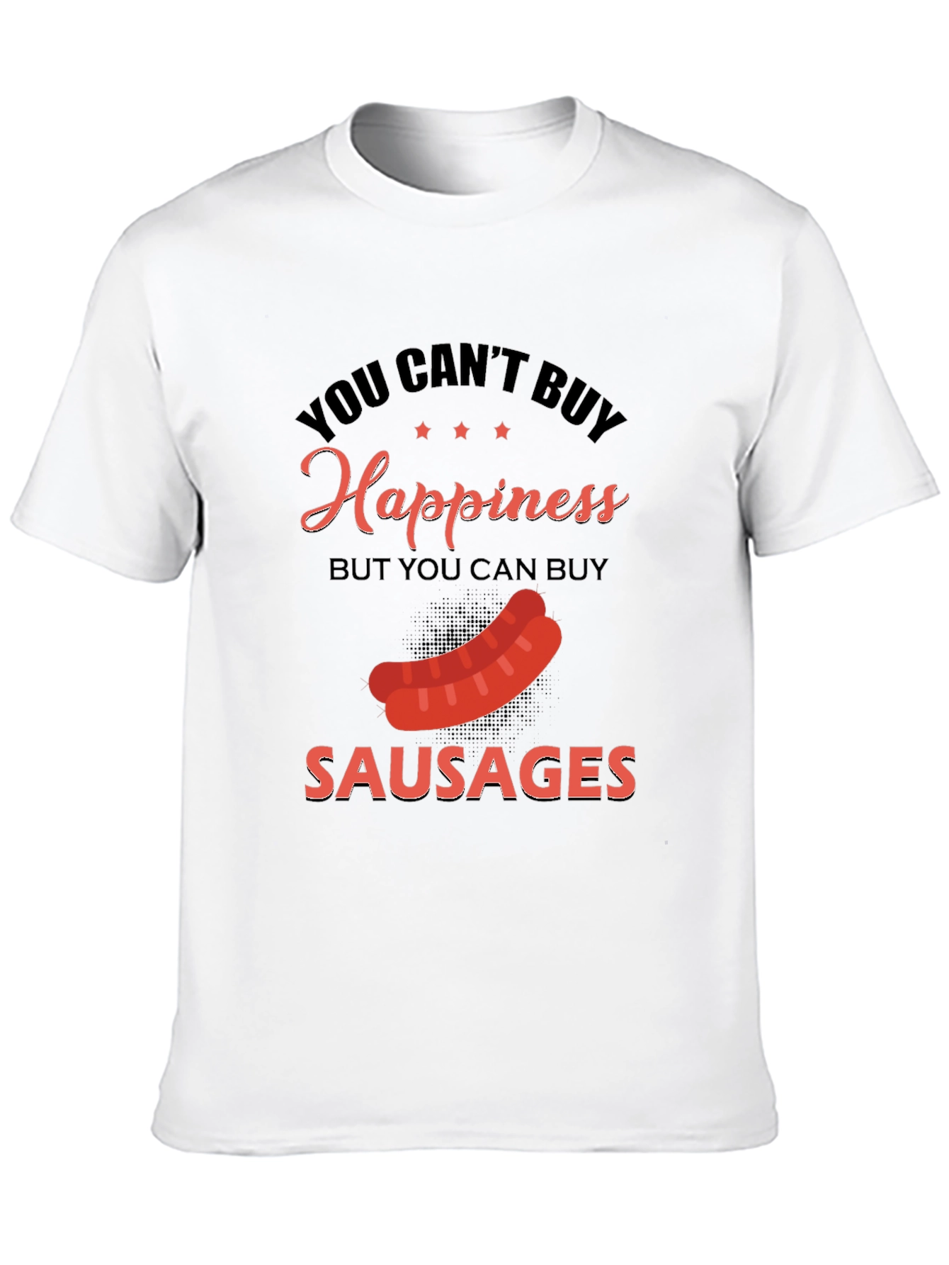 Black Funny Sausage T-Shirt: Buy Sausages, Buy Happiness! view 10
