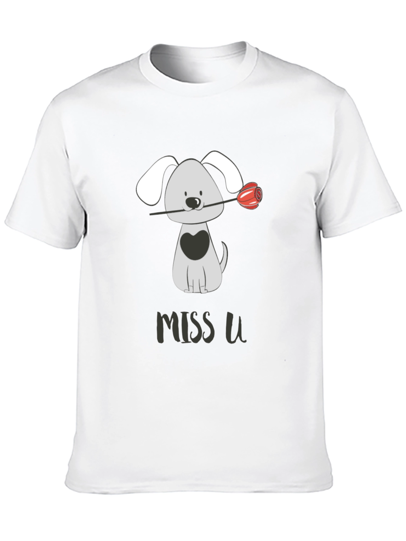 Black Miss U Dog Graphic Tee - Cute Casual Style view 10