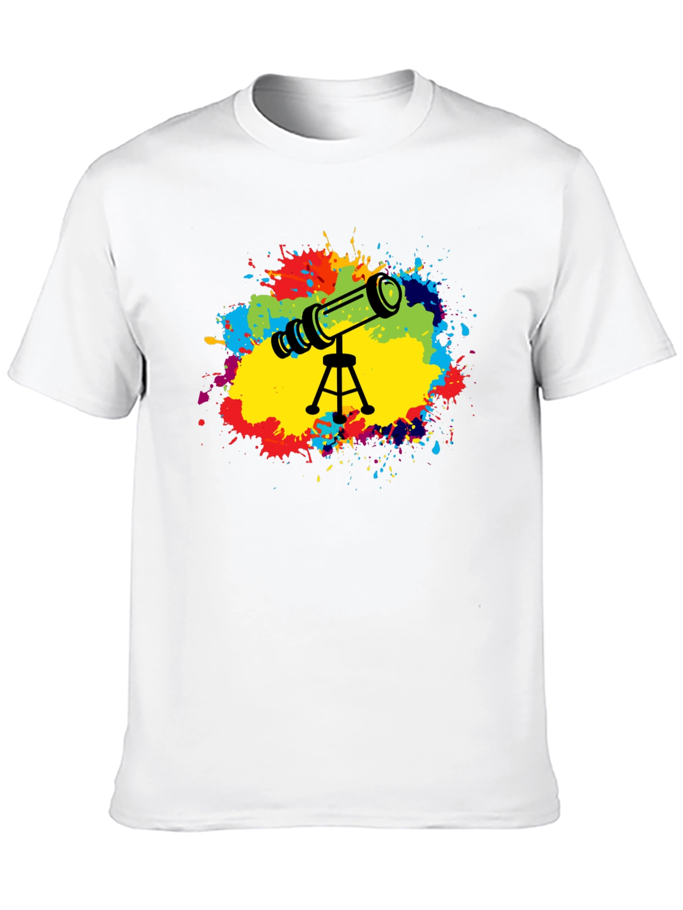 Black Telescope Splash Graphic T-Shirt - Astronomy Tee view 10