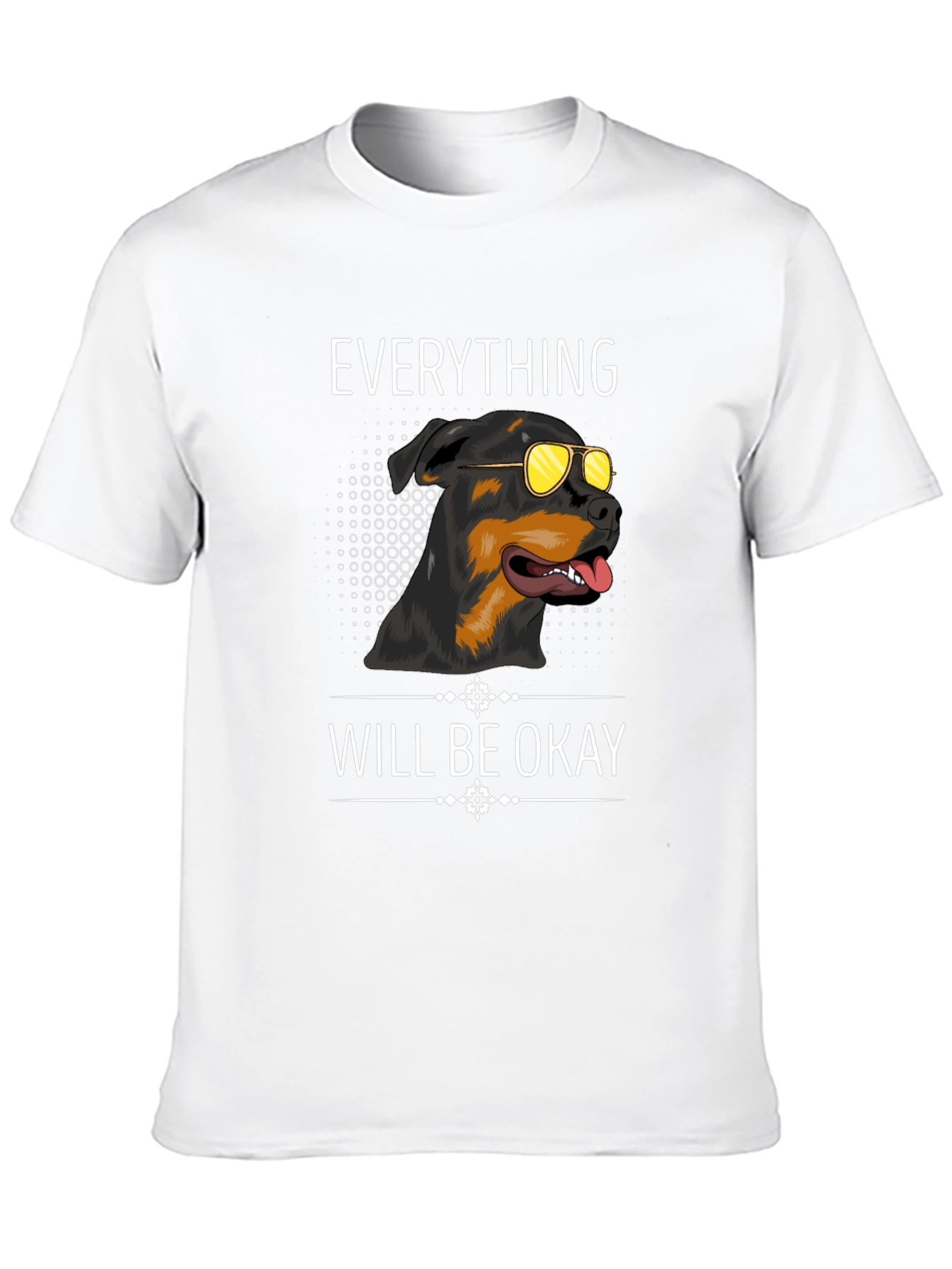 Black Dog with Sunglasses Graphic T-Shirt - Everything Will Be Okay view 10