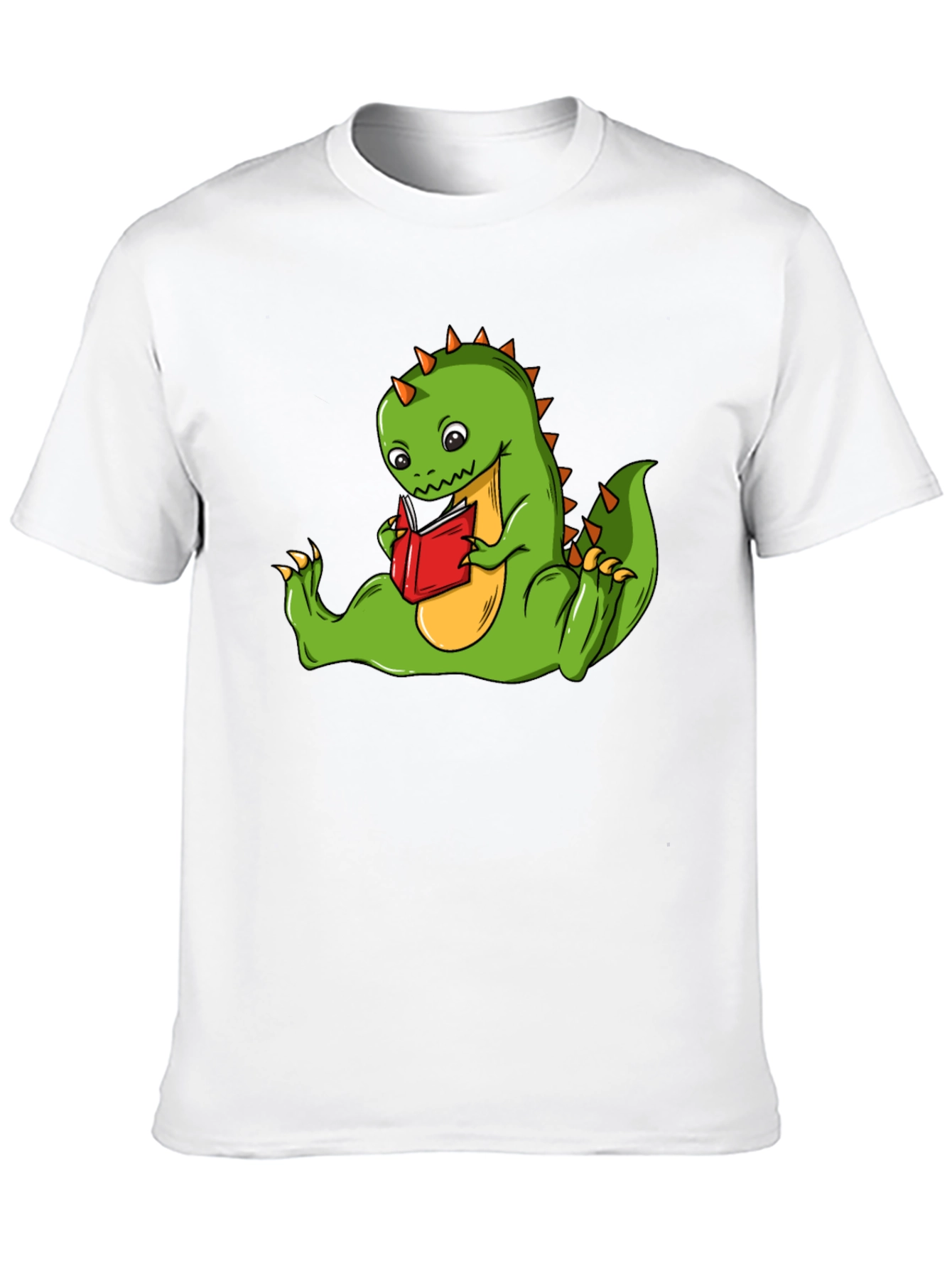 Black Dinosaur Reading Book T-Shirt - Fun Graphic Tee view 10
