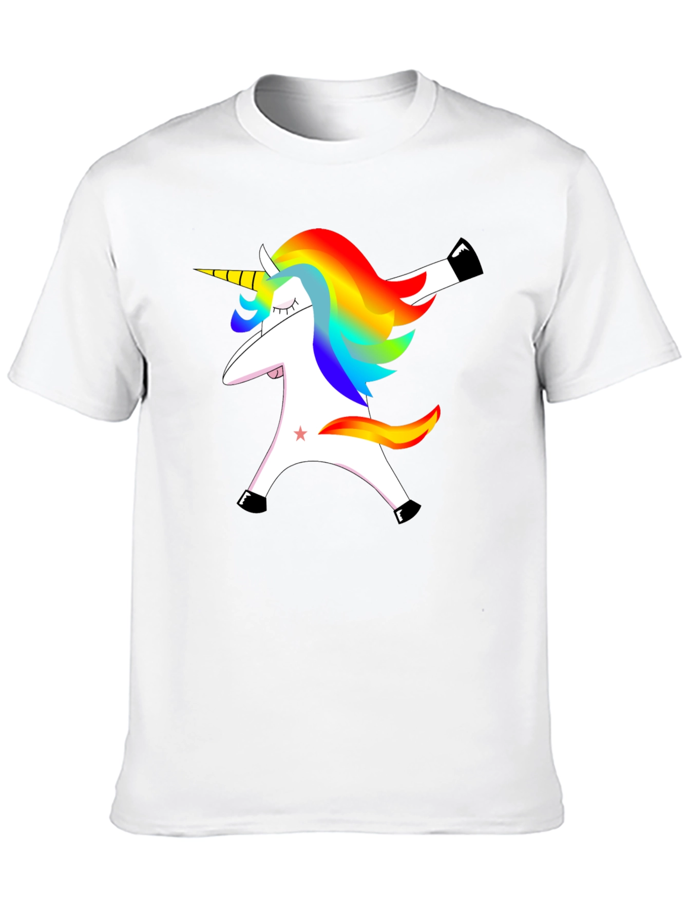 Black Dabbing Unicorn Graphic Tee - Black Cotton T-Shirt view 10