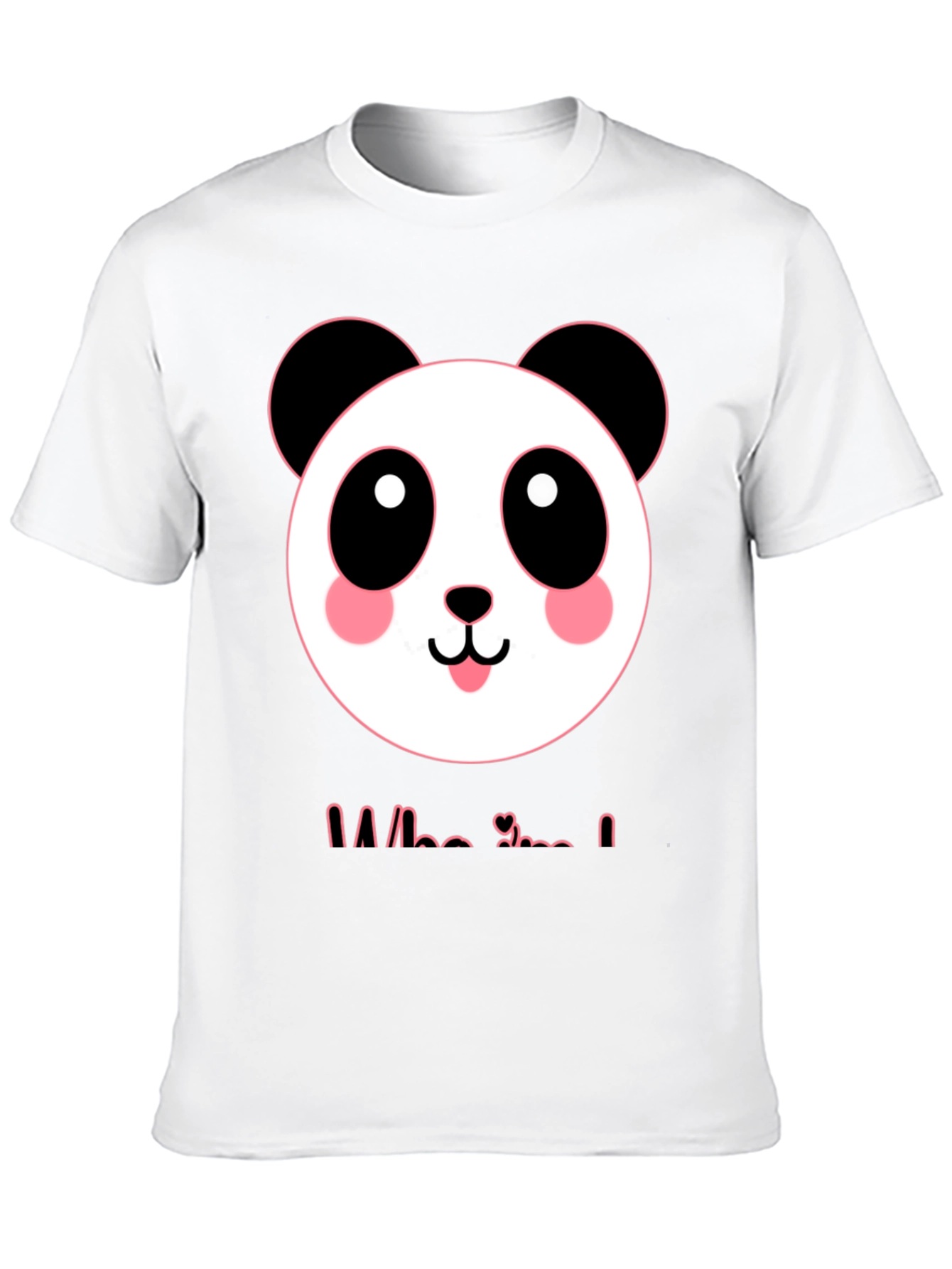 Black Cute Panda Graphic Tee - Men's Black T-Shirt view 10