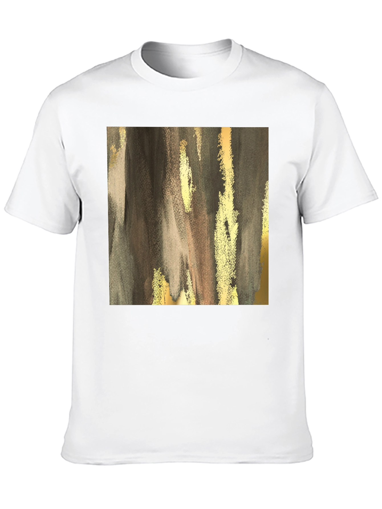 Black Abstract Gold & Gray Graphic Tee view 10