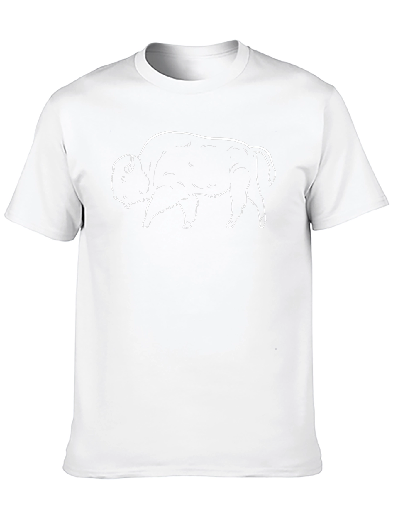 Black Buffalo Outline Graphic Tee - Black Cotton T-Shirt view 10