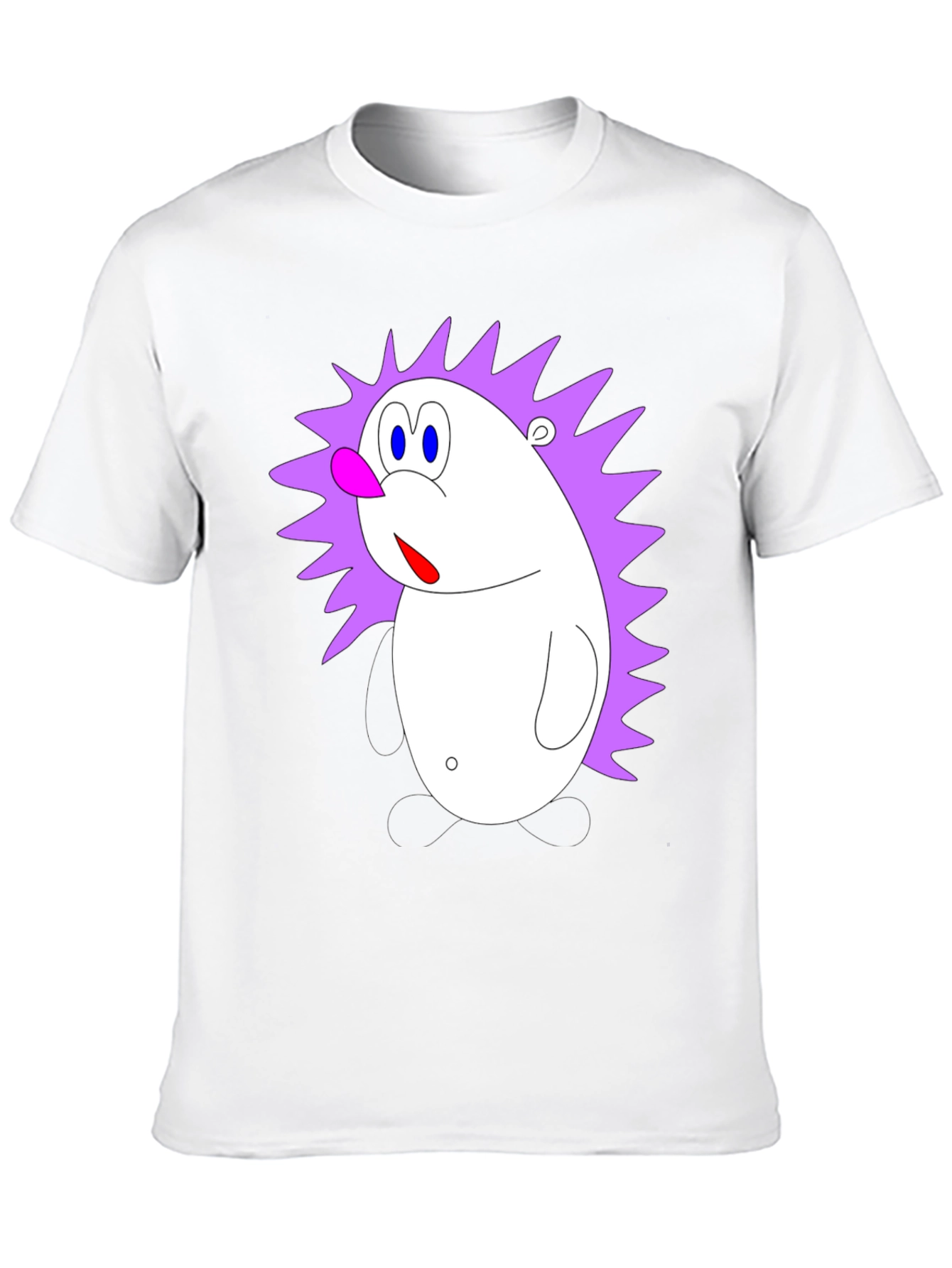 Black Cartoon Hedgehog Graphic Black T-Shirt view 10