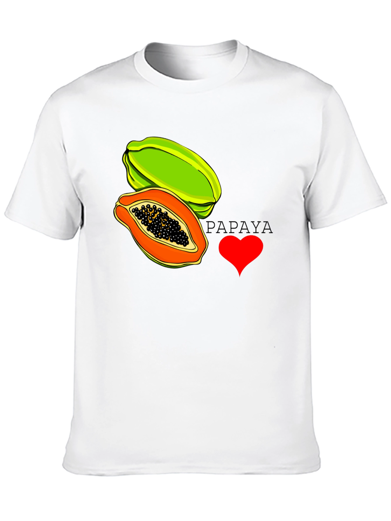 Black I Love Papaya Graphic T-Shirt - Fruit Lover Tee view 10