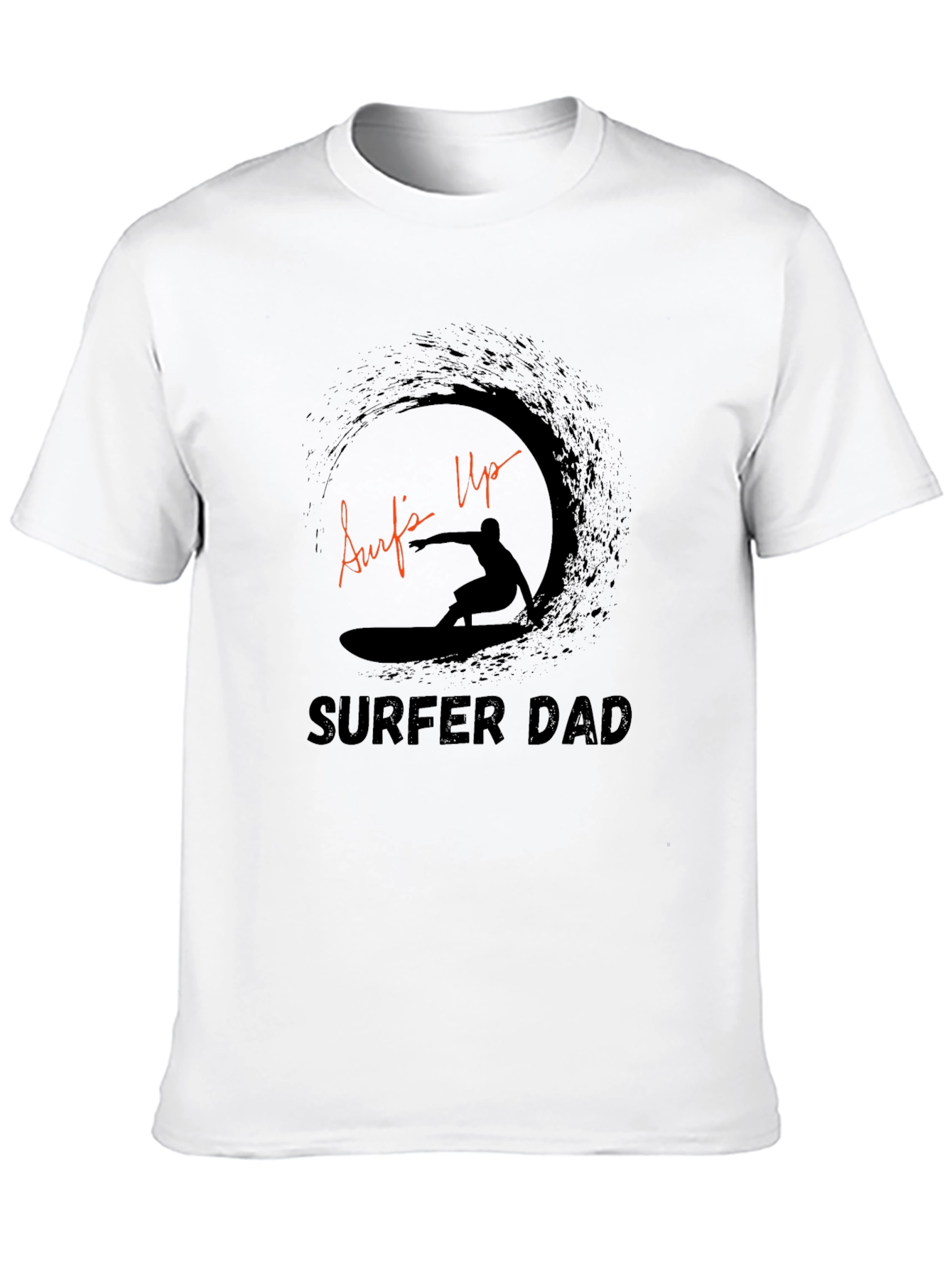 Black Surfer Dad Graphic Tee - Black Casual T-Shirt view 10