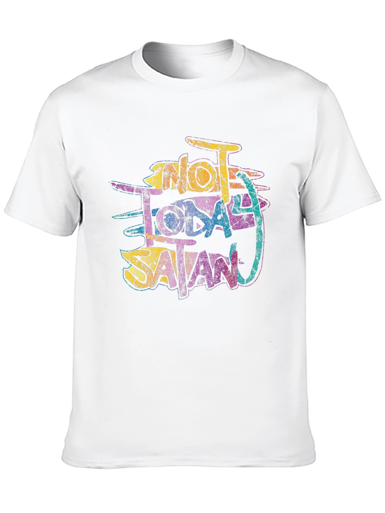 Black Not Today Satan Graphic T-Shirt - Black Casual Tee view 10