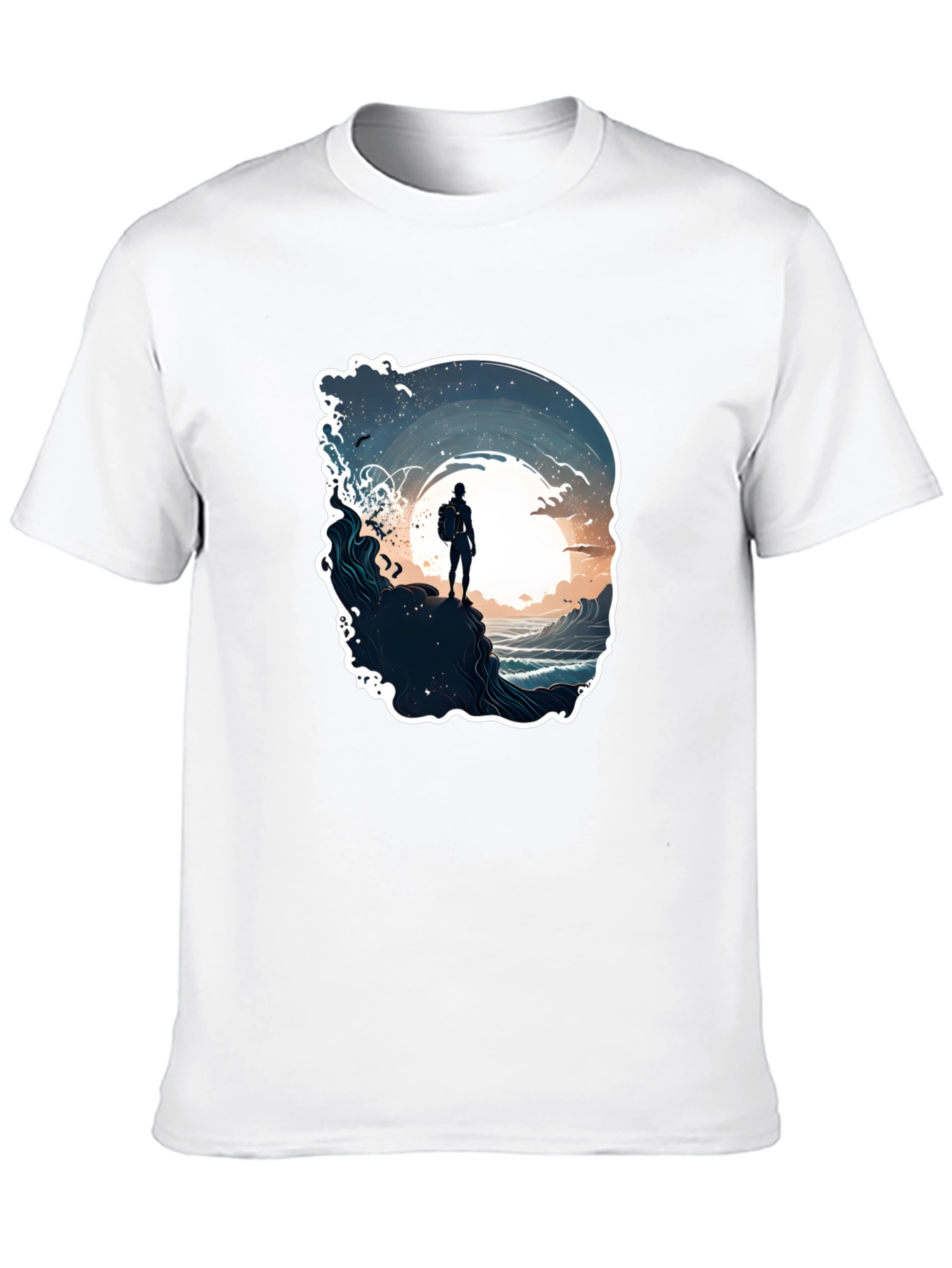 Black Ocean Adventure T-Shirt - Black, Artistic Print view 10
