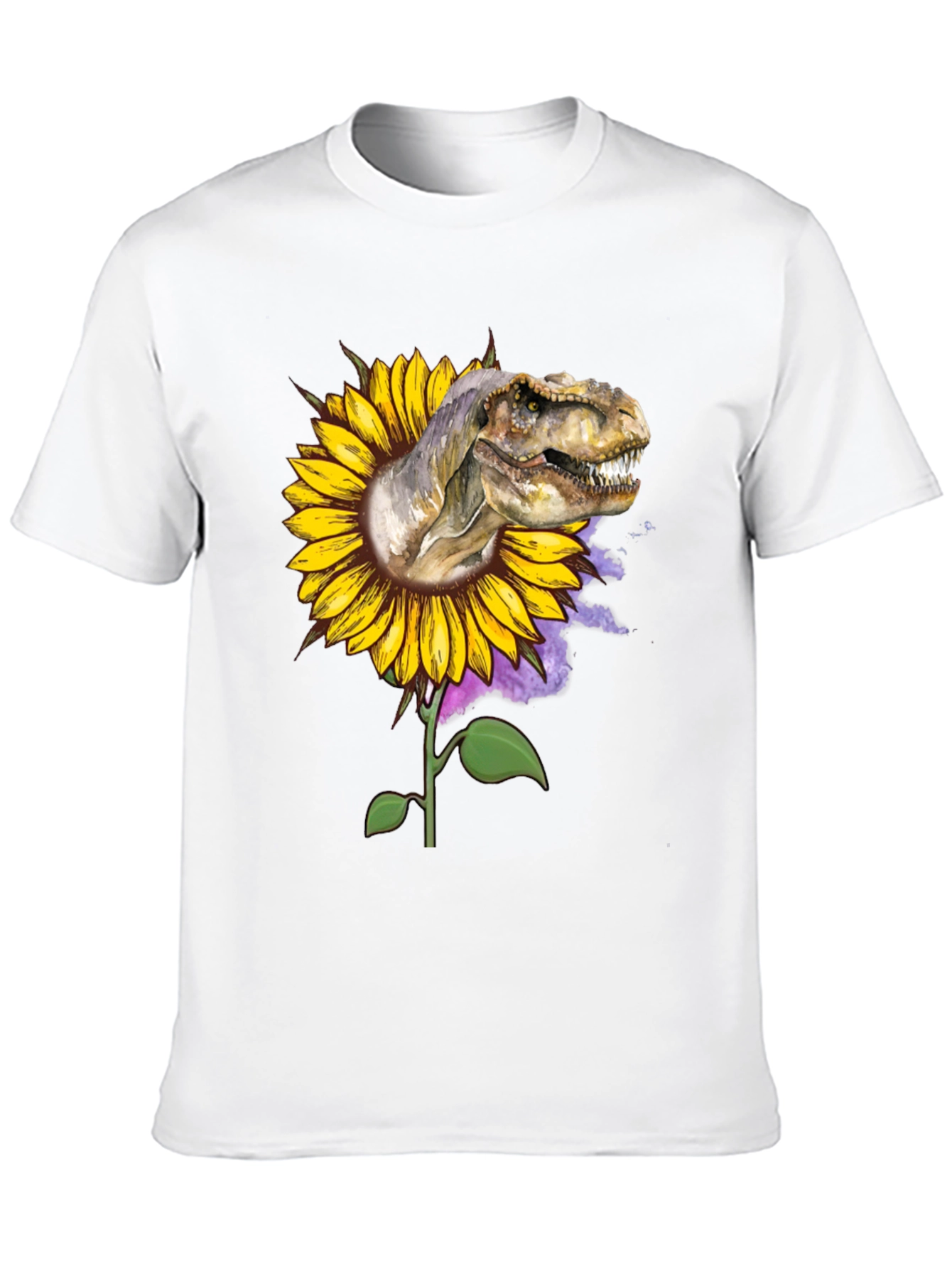 Black Dinosaur Sunflower Graphic Tee view 10