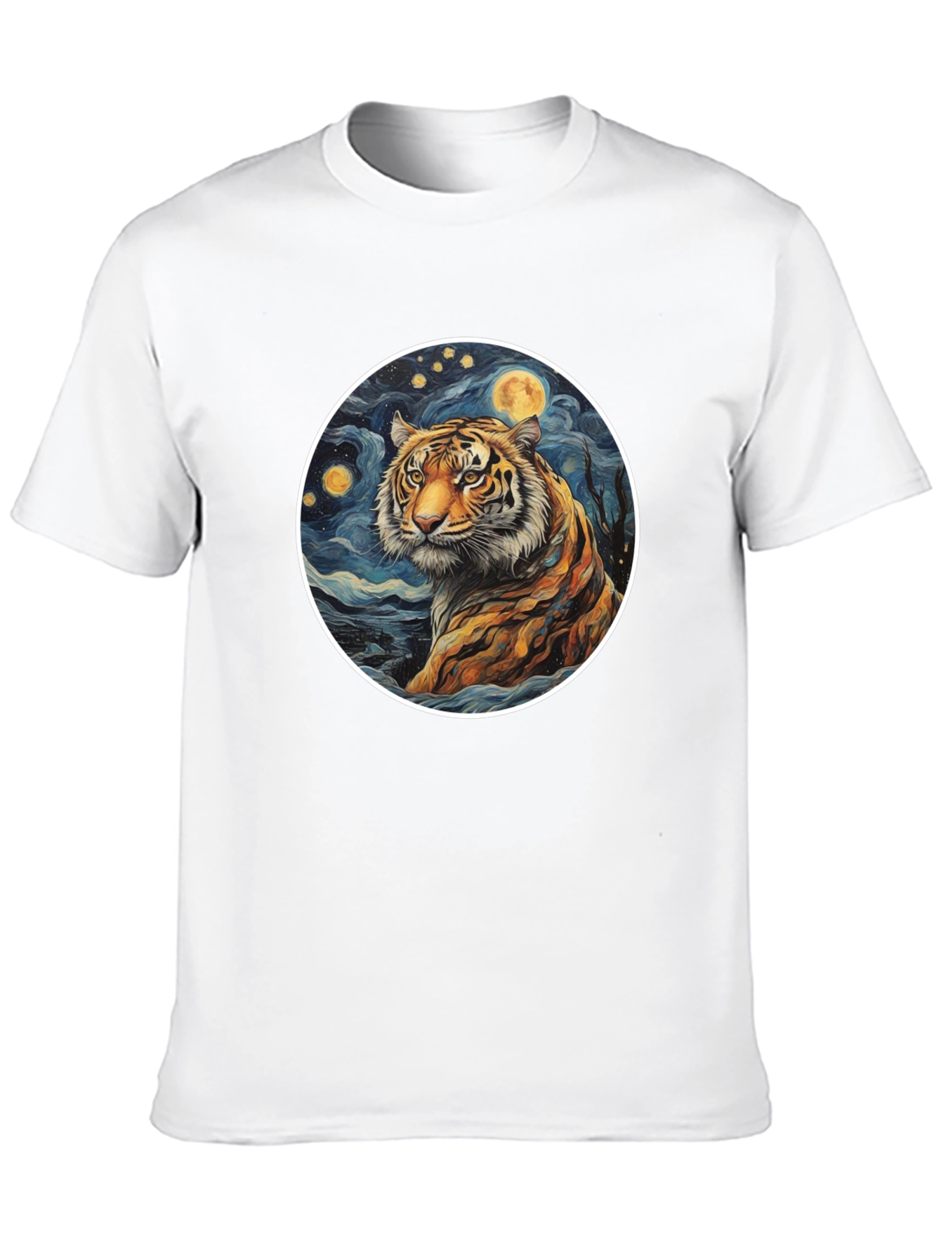 Black Tiger Moon Graphic Tee - Artistic Style view 10