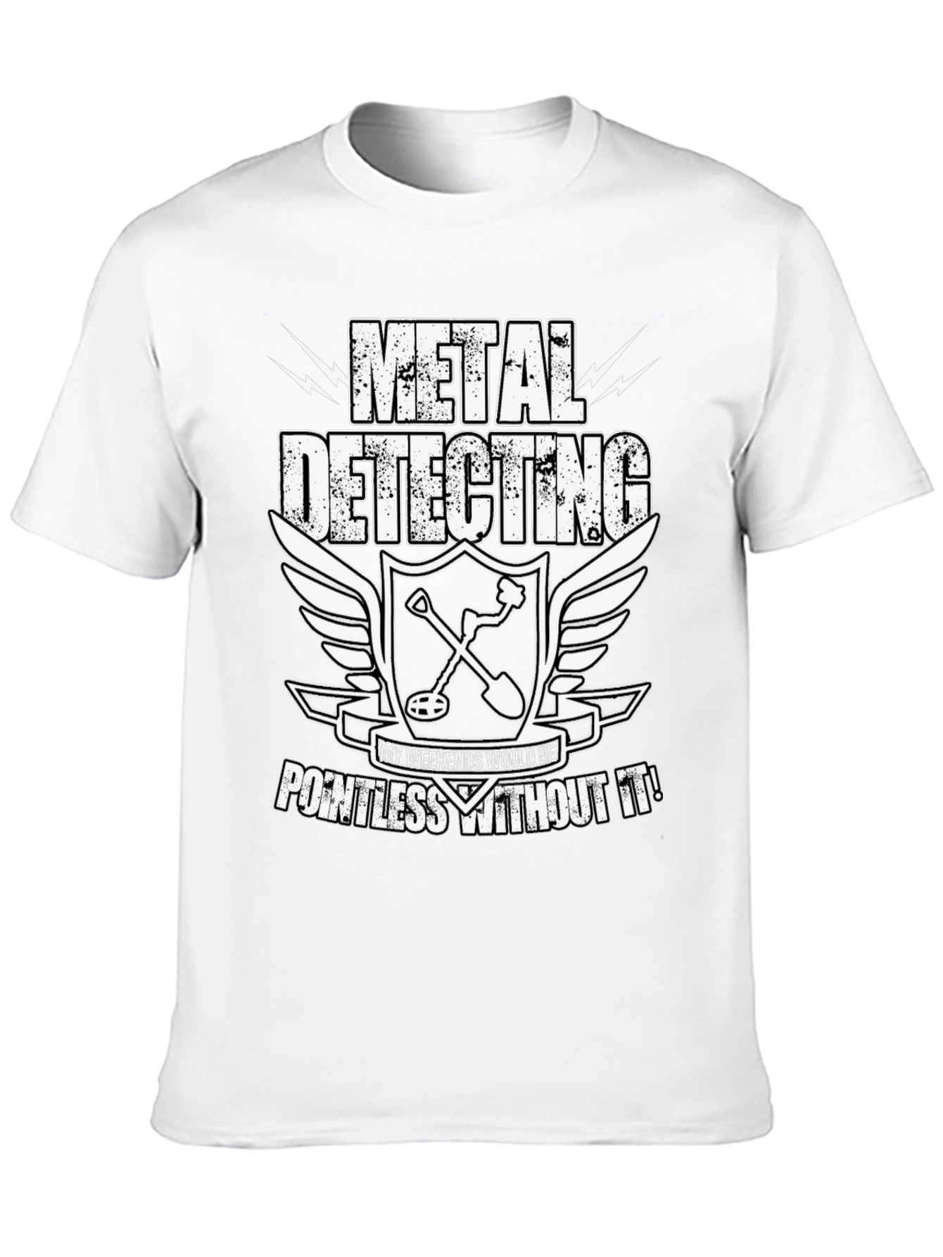 Black Metal Detecting T-Shirt - Pointless Without It! view 10