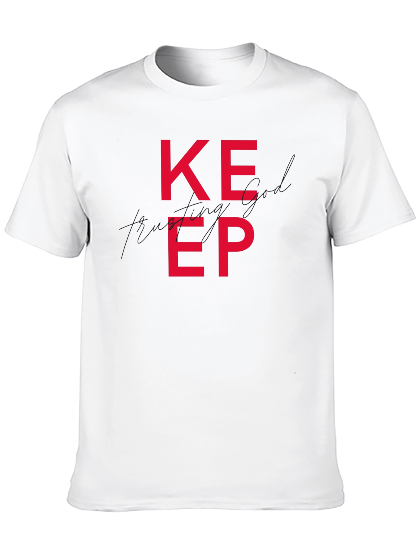 Black Keep Trusting God T-Shirt - Black Casual Tee view 10