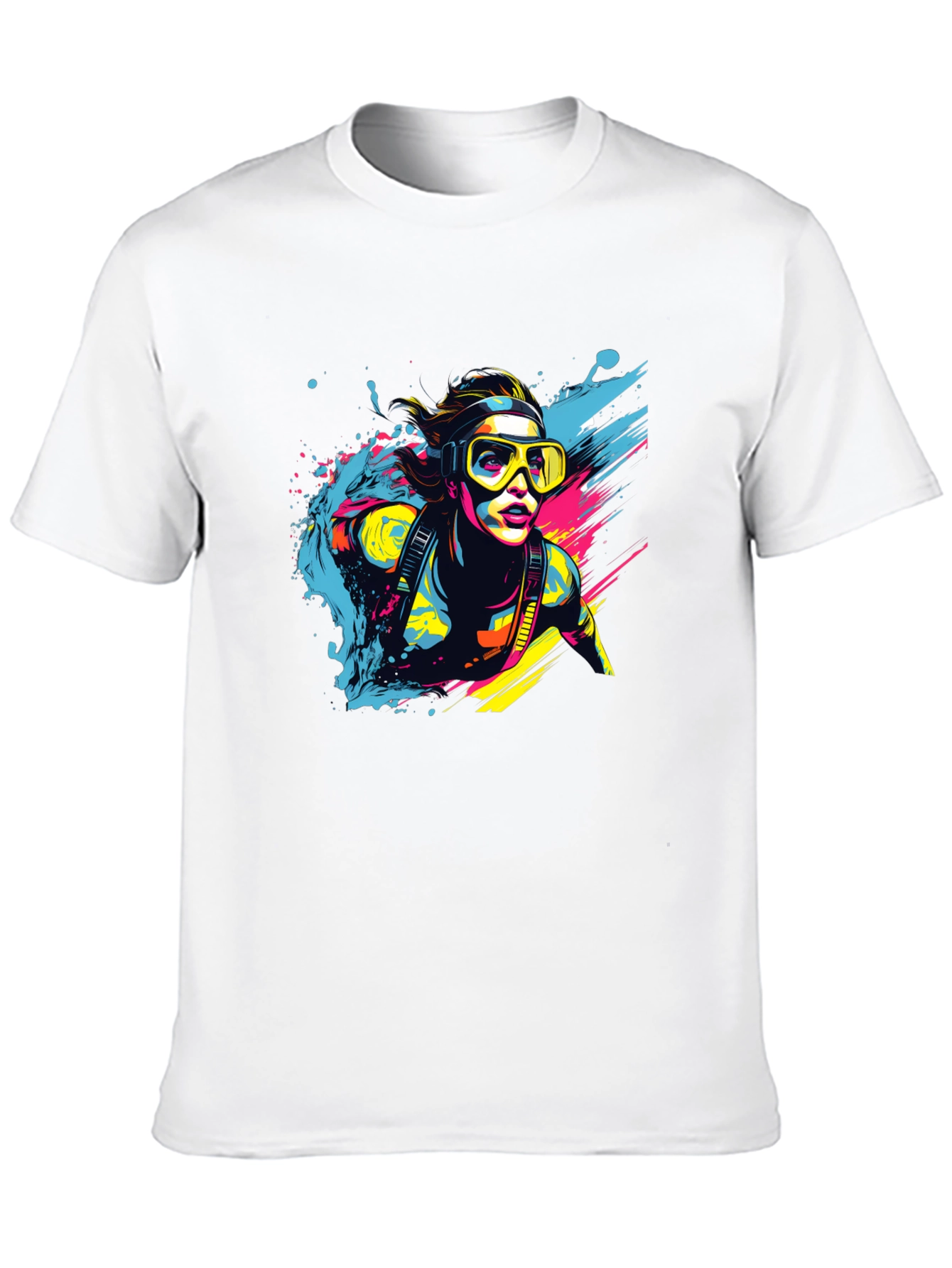 Black Diver Splash T-Shirt - Cool Graphic Tee view 10