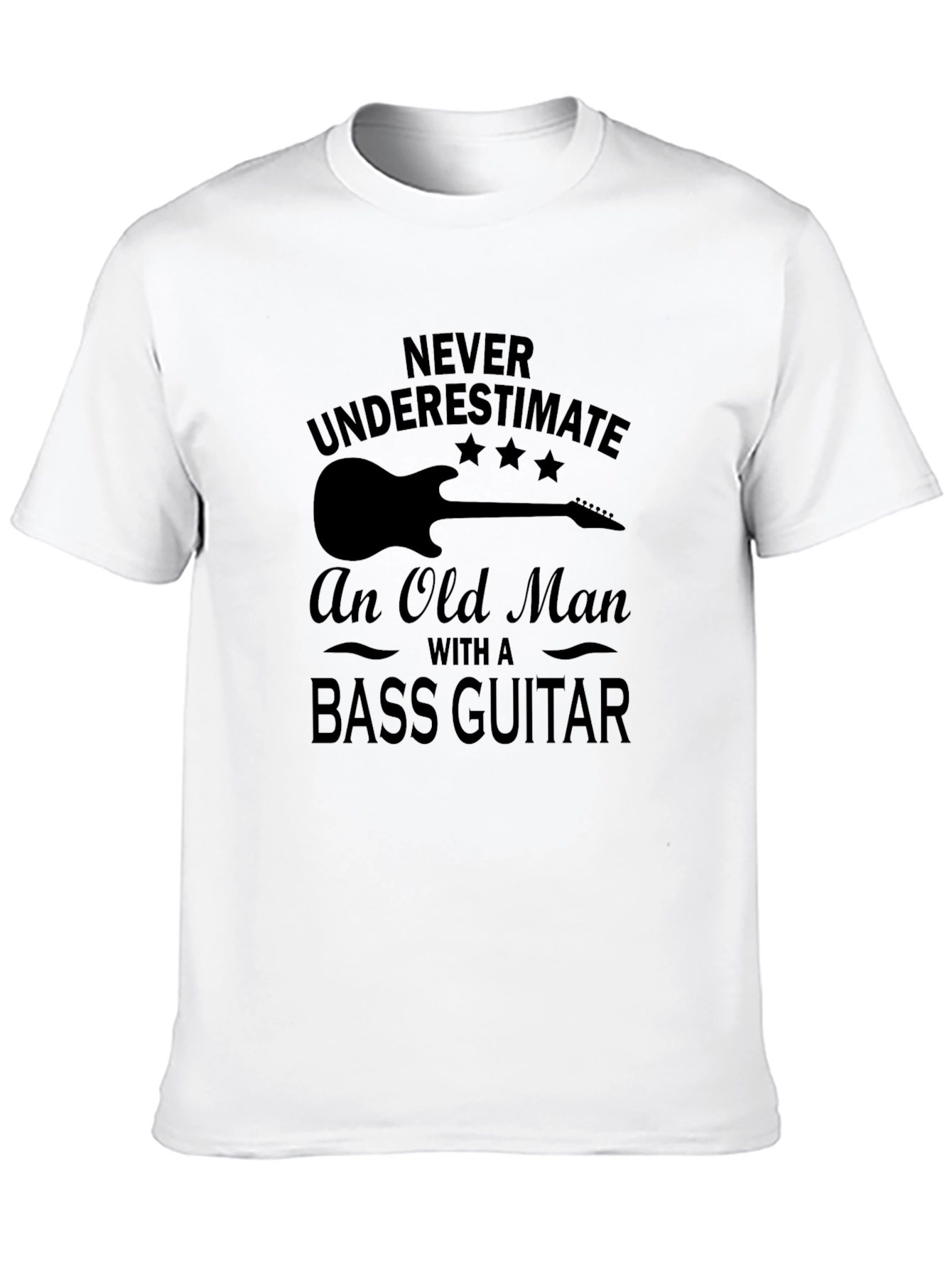 Black Old Man Bass Guitar T-Shirt - Never Underestimate! view 10