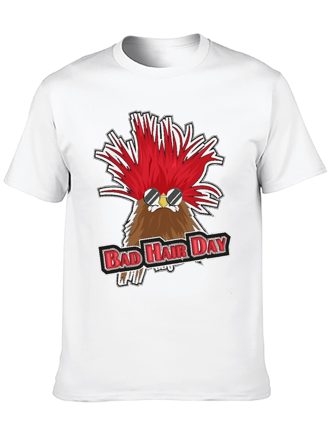 Black Bad Hair Day Chicken Graphic Tee view 10