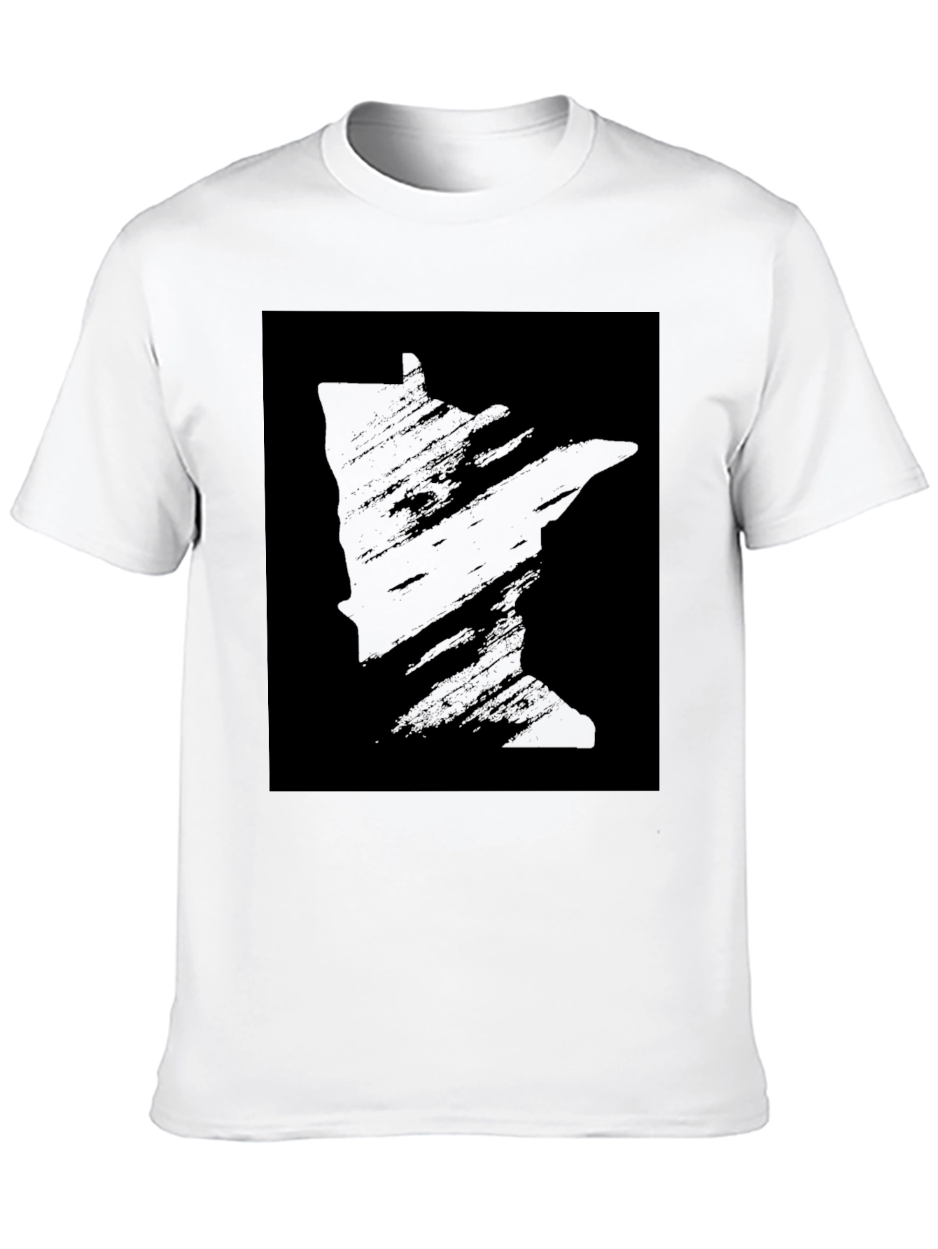 Black Minnesota State Silhouette Black T-Shirt view 10