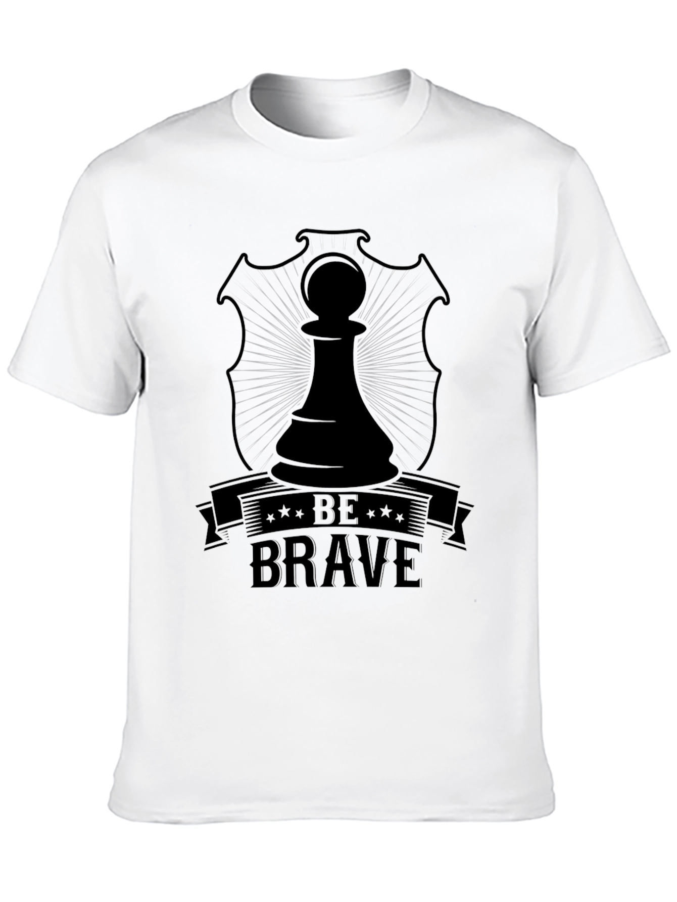 Black Be Brave Chess Piece Graphic T-Shirt view 10