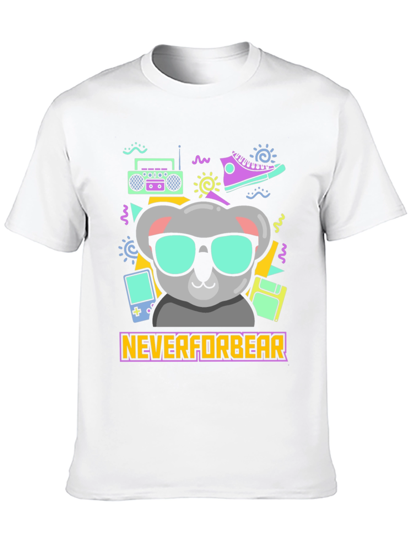 Black Cool Koala Retro T-Shirt - Neverforbear view 10
