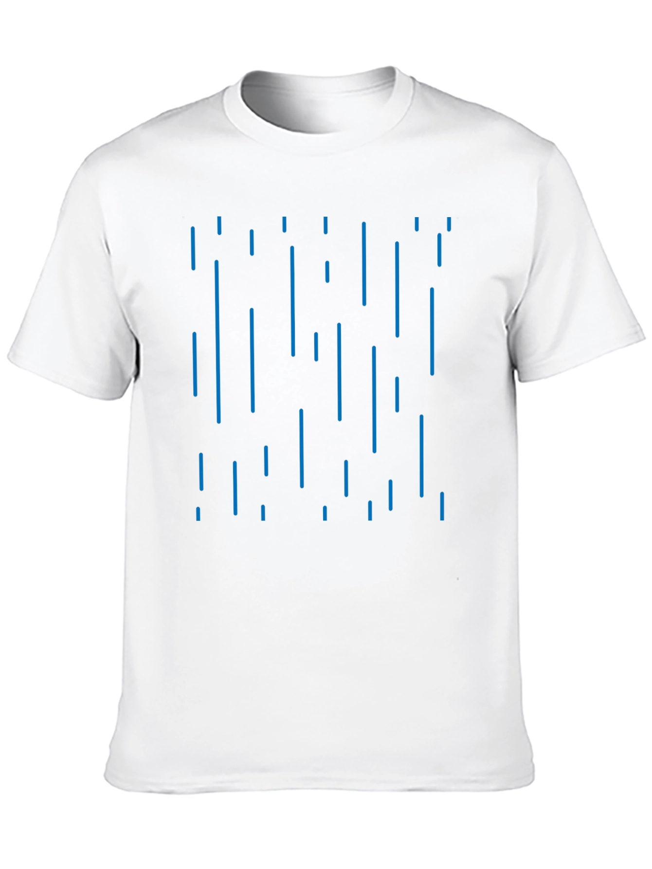 Black Modern Rain Pattern T-Shirt - Black view 10