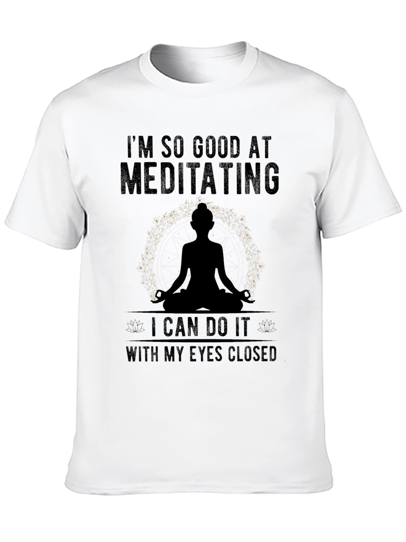 Black Meditating Graphic T-Shirt - Men's Black Tee view 10